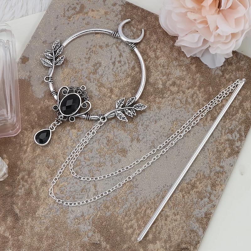 PRE-ORDER - Metal Hair Accessories - Wolf - Moon - Tree of life