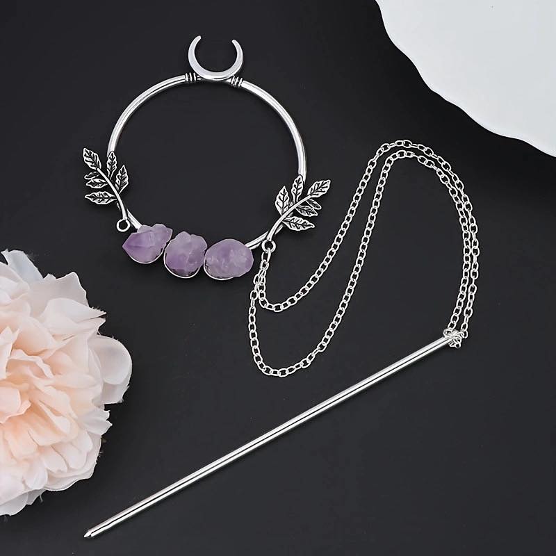 PRE-ORDER - Metal Hair Accessories - Wolf - Moon - Tree of life