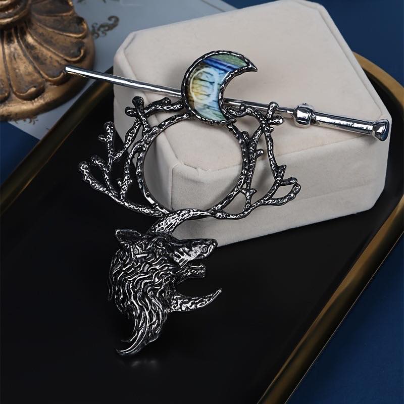 PRE-ORDER - Metal Hair Accessories - Wolf - Moon - Tree of life