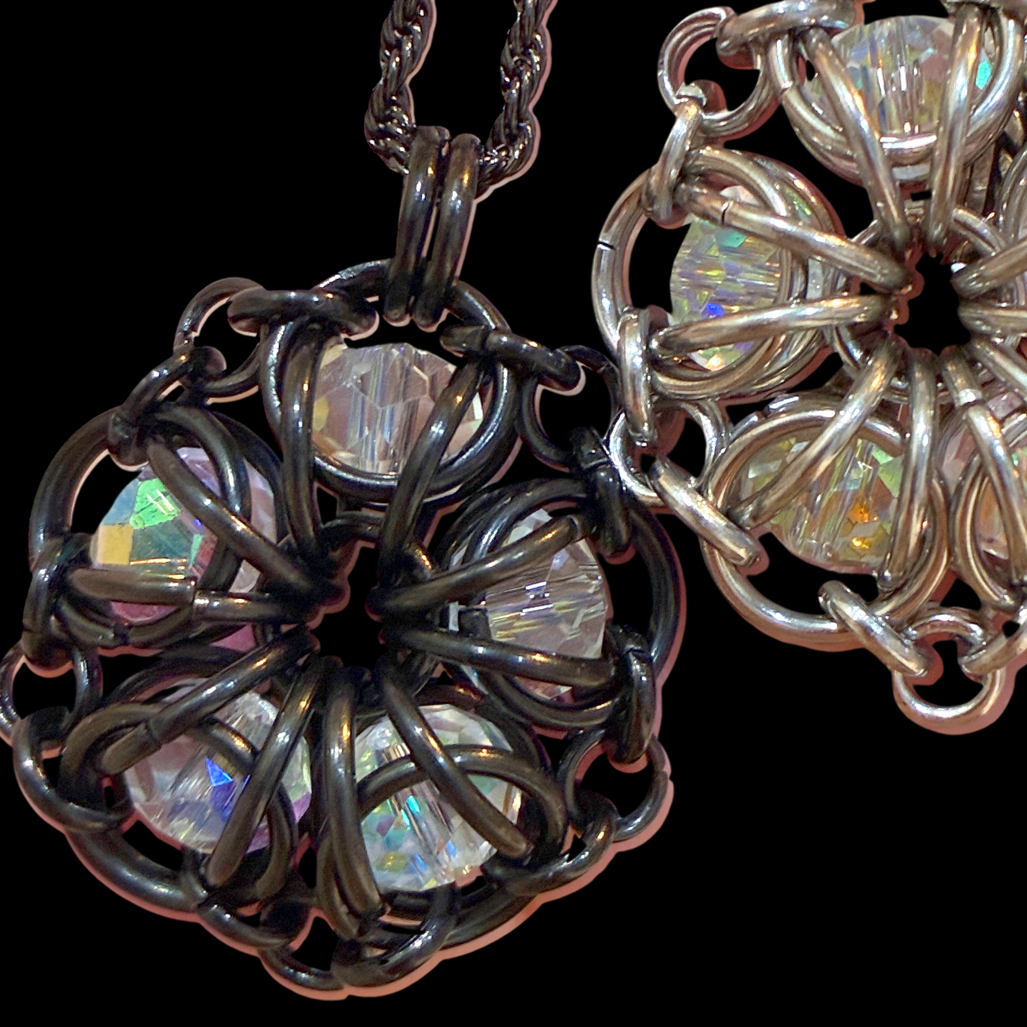Stainless Steel Chainmail Donut Pendant