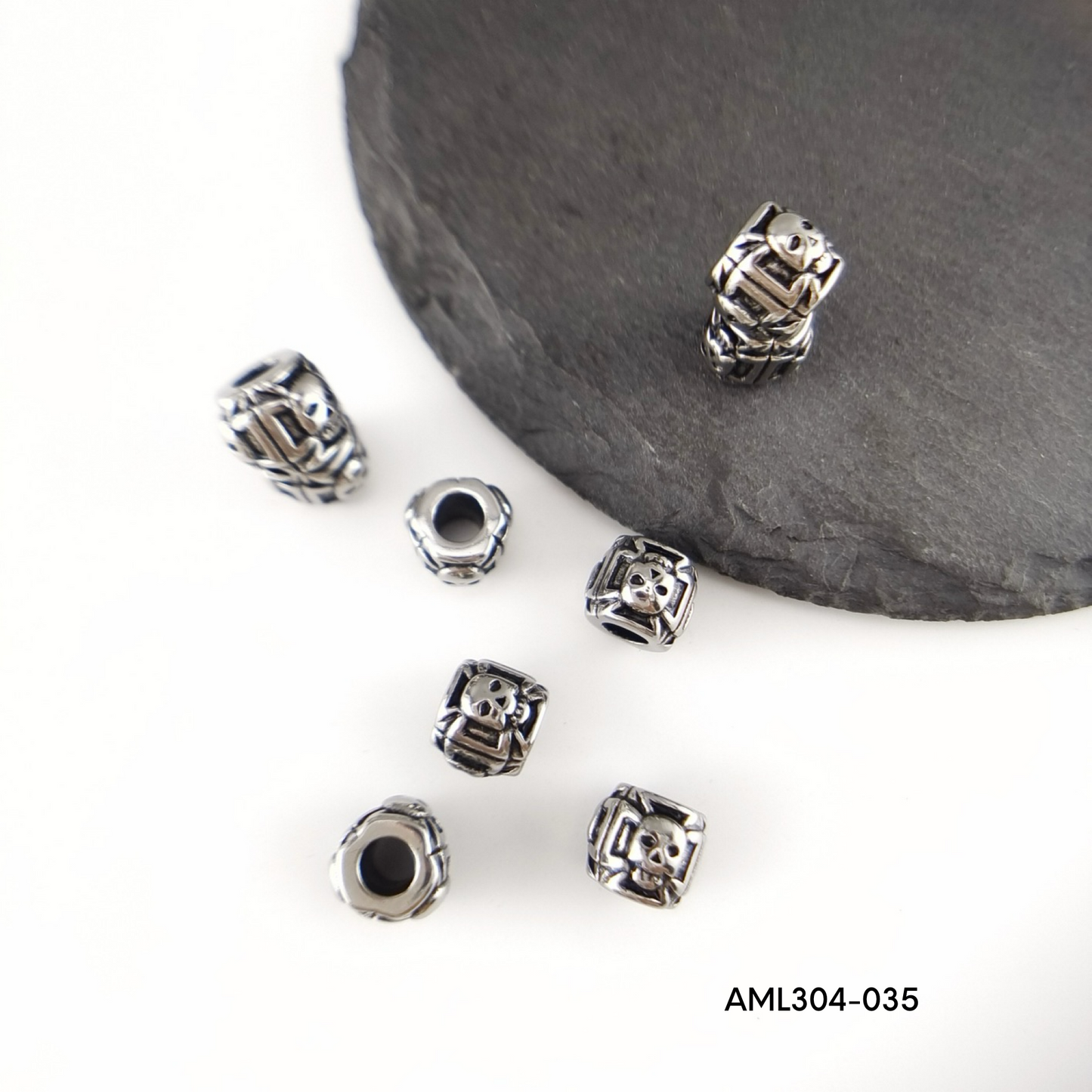 PRE-ORDER - WAREHOUSE - 304 Stainless - Bead - Hair Bead - Big Hole Bead - Skull