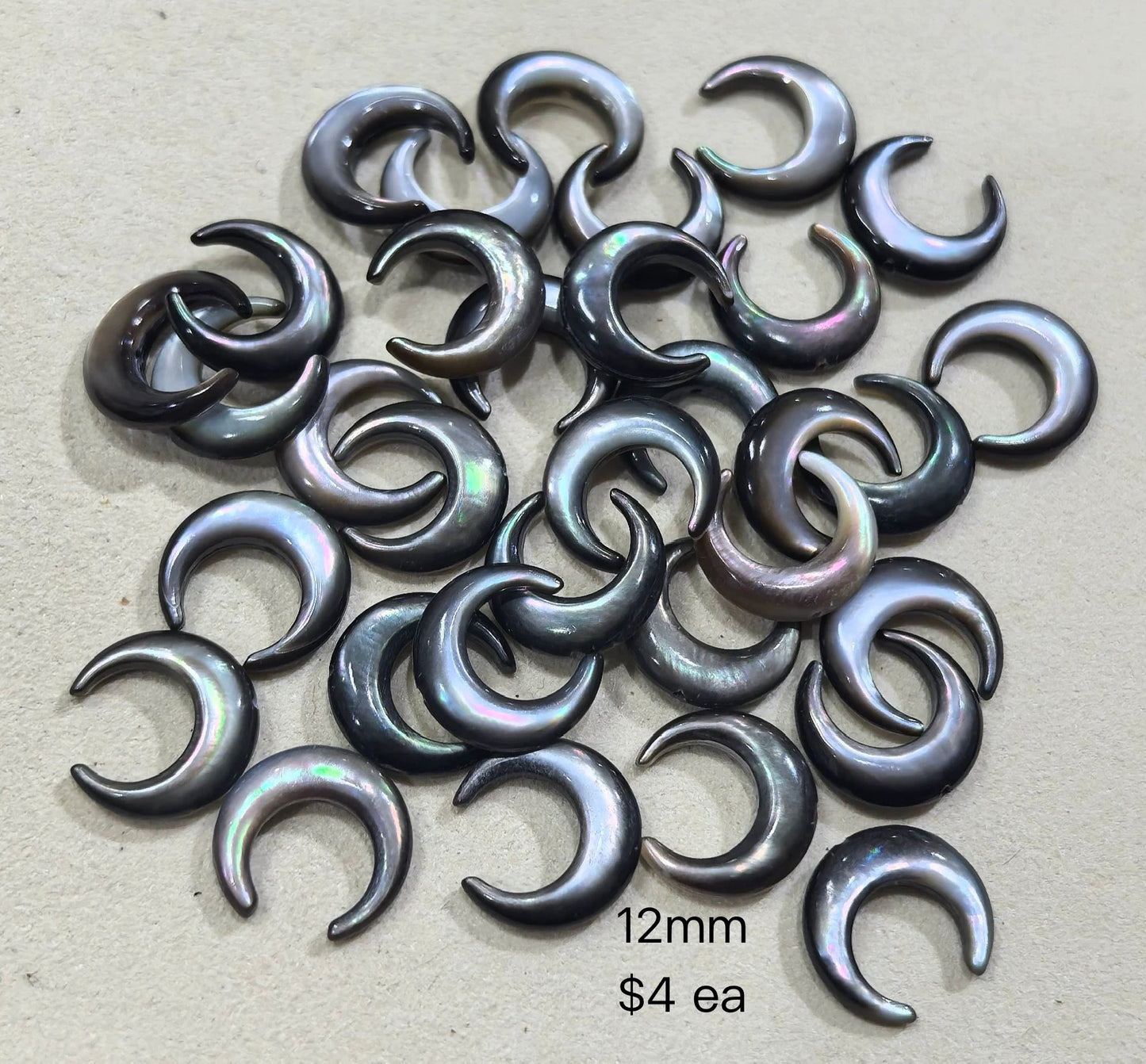 OVERSEAS ORDER - MOP 12mm Moon Black