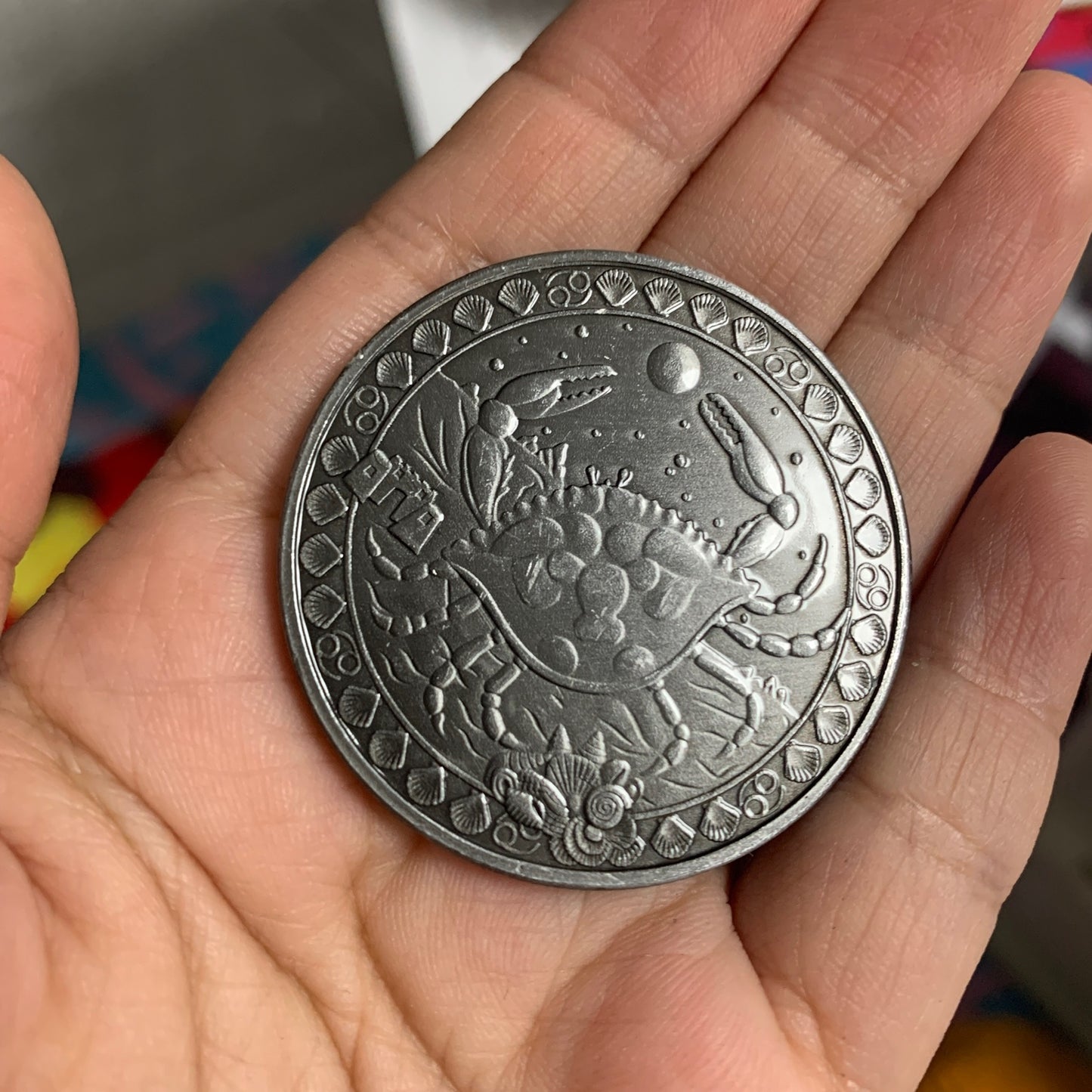 Brass coin Cancer