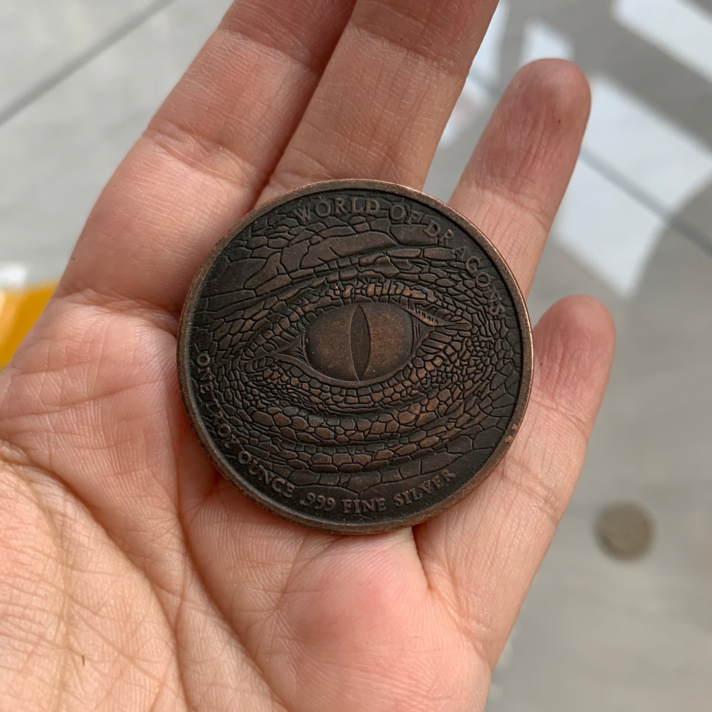 Brass coin Dragon Eye