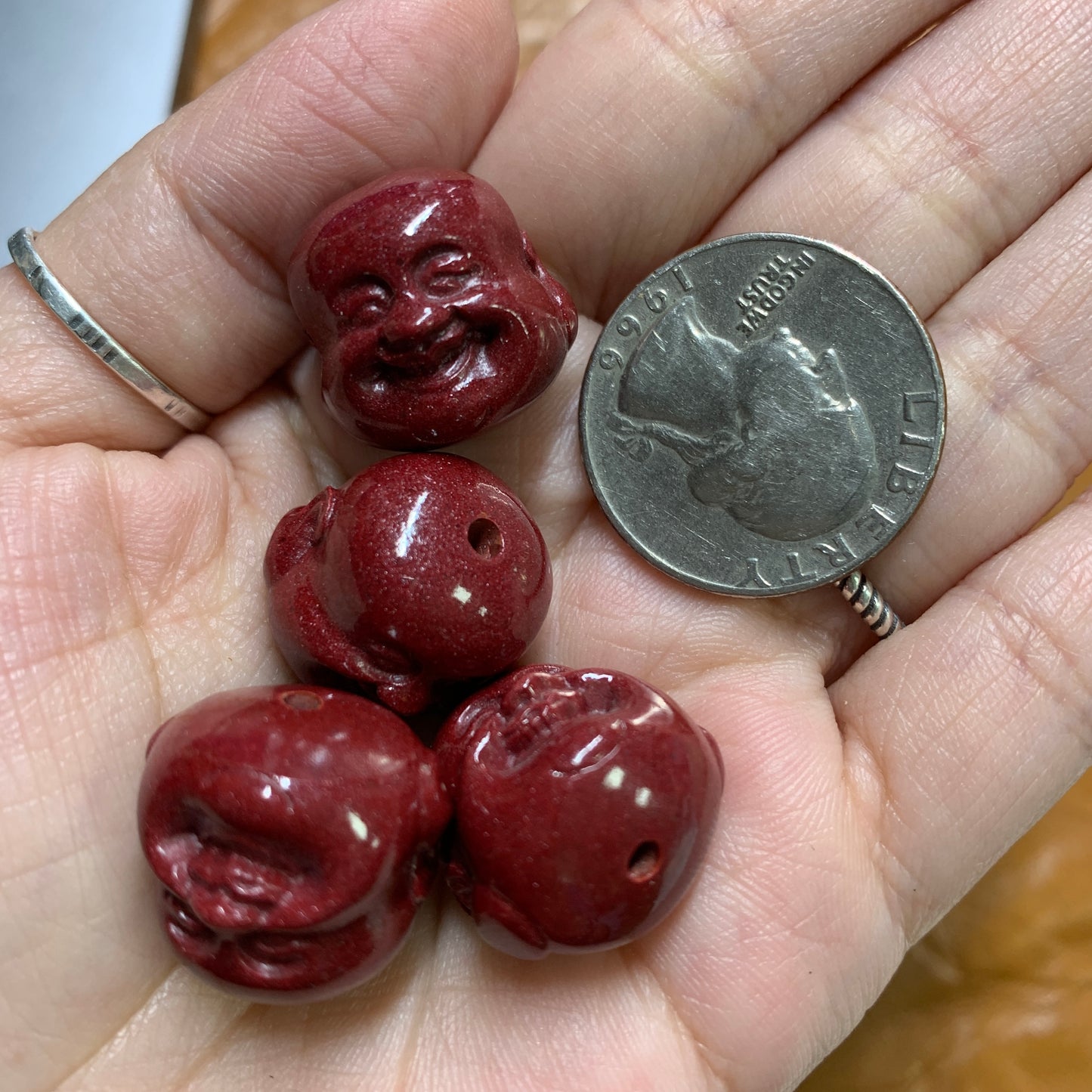 Cinnabar - Happy Buddha - Bead - Big