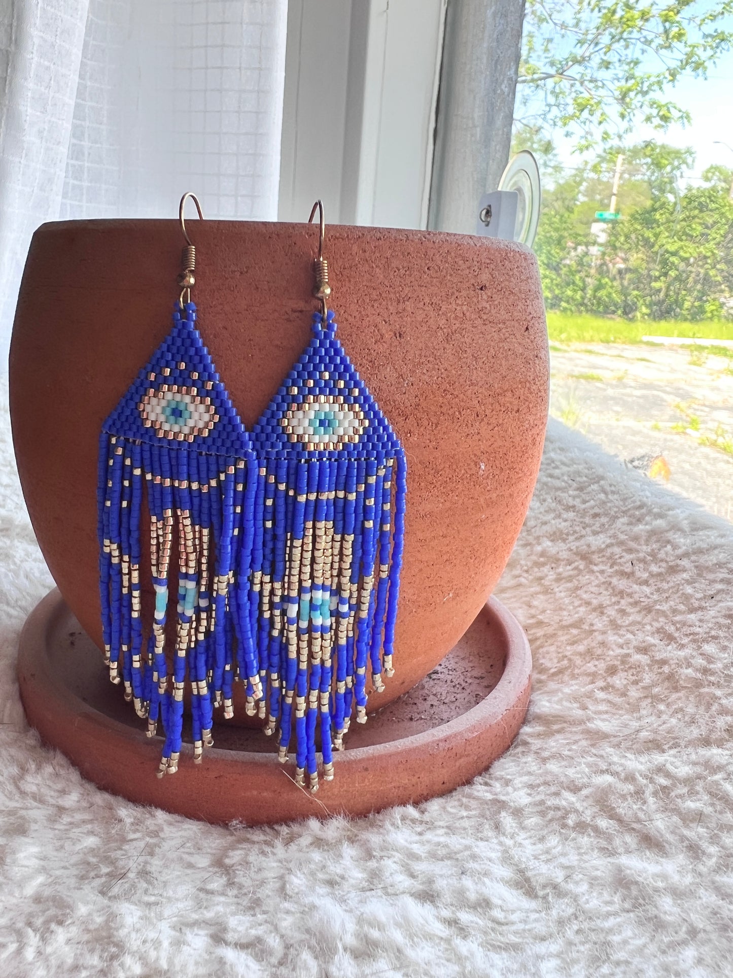 Handmade beaded earrings - hand