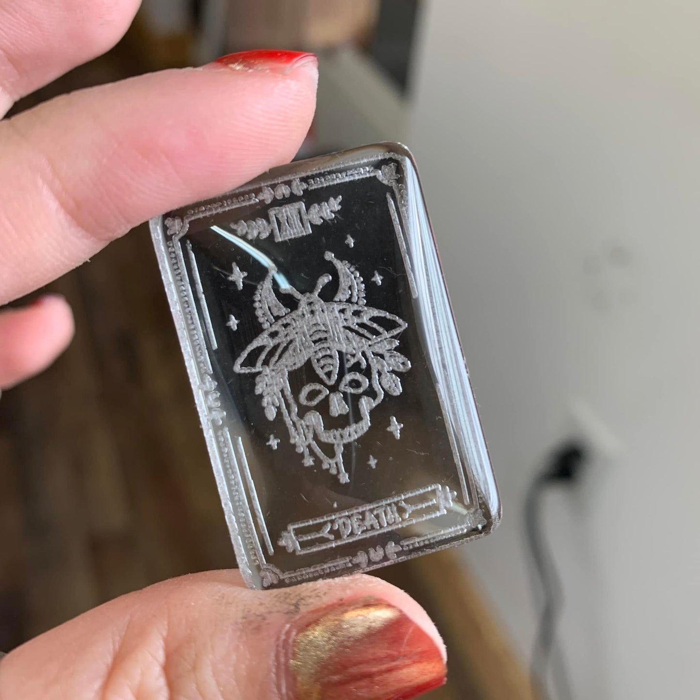 Engraved Glass Cab - Made to order - Tarot ( Version 1 )