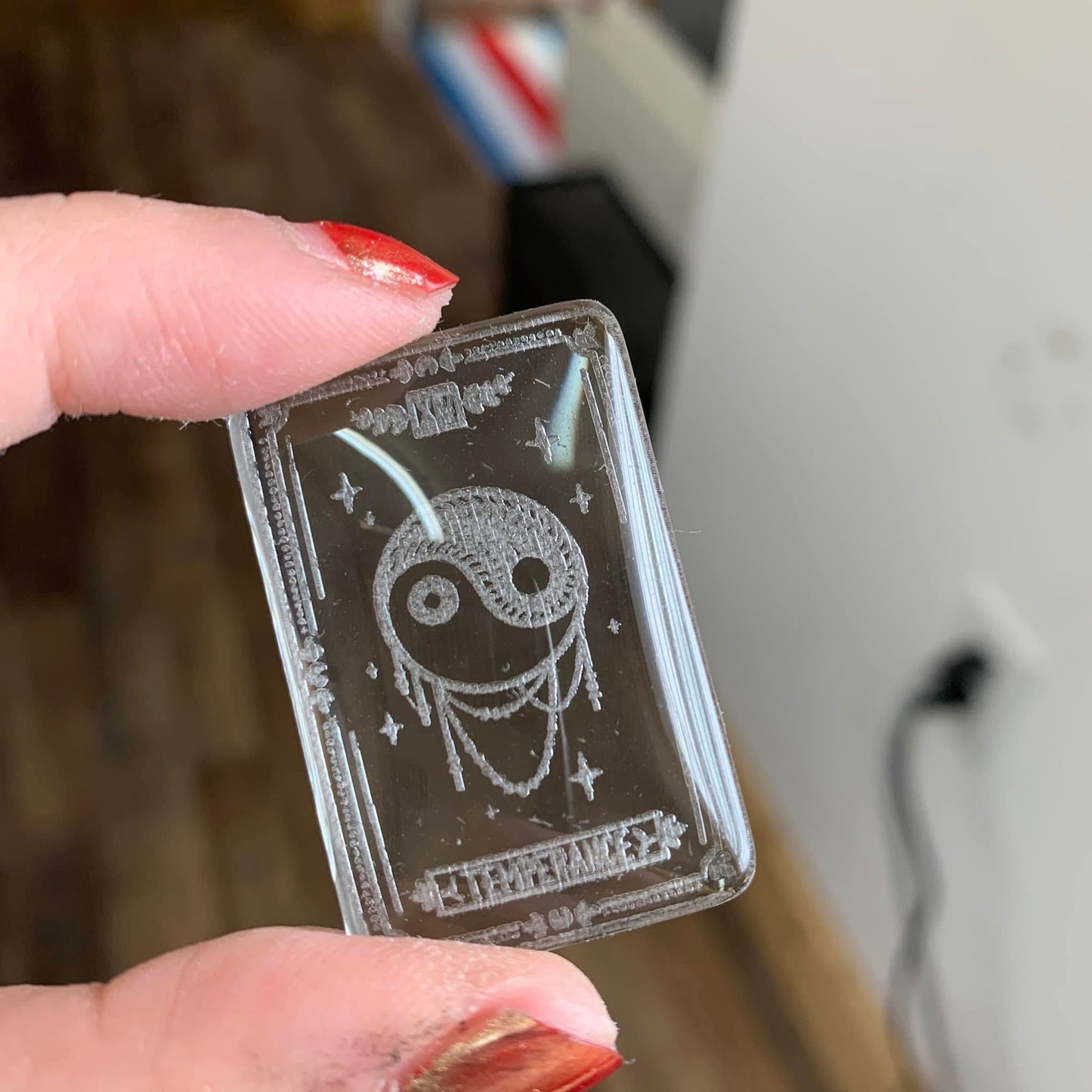 Engraved Glass Cab - Made to order - Tarot ( Version 1 )