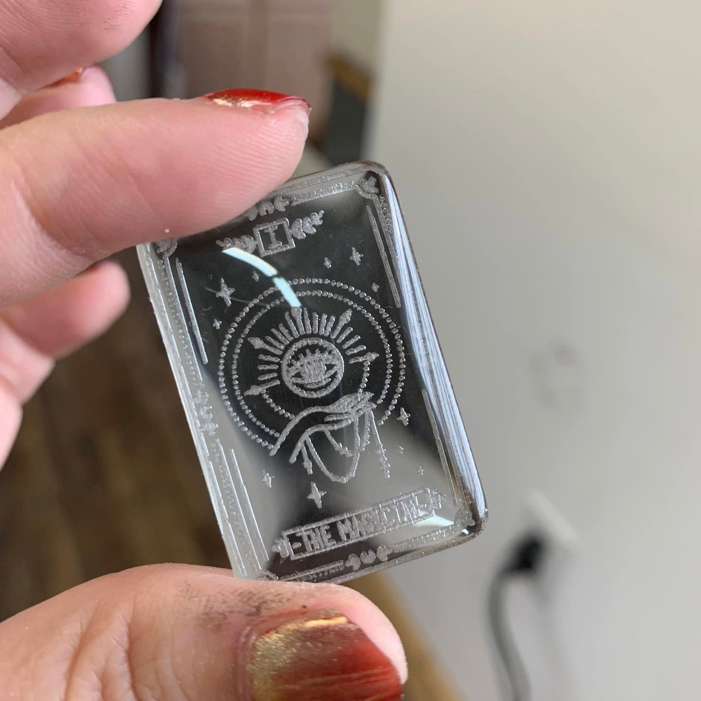 Engraved Glass Cab - Made to order - Tarot ( Version 1 )