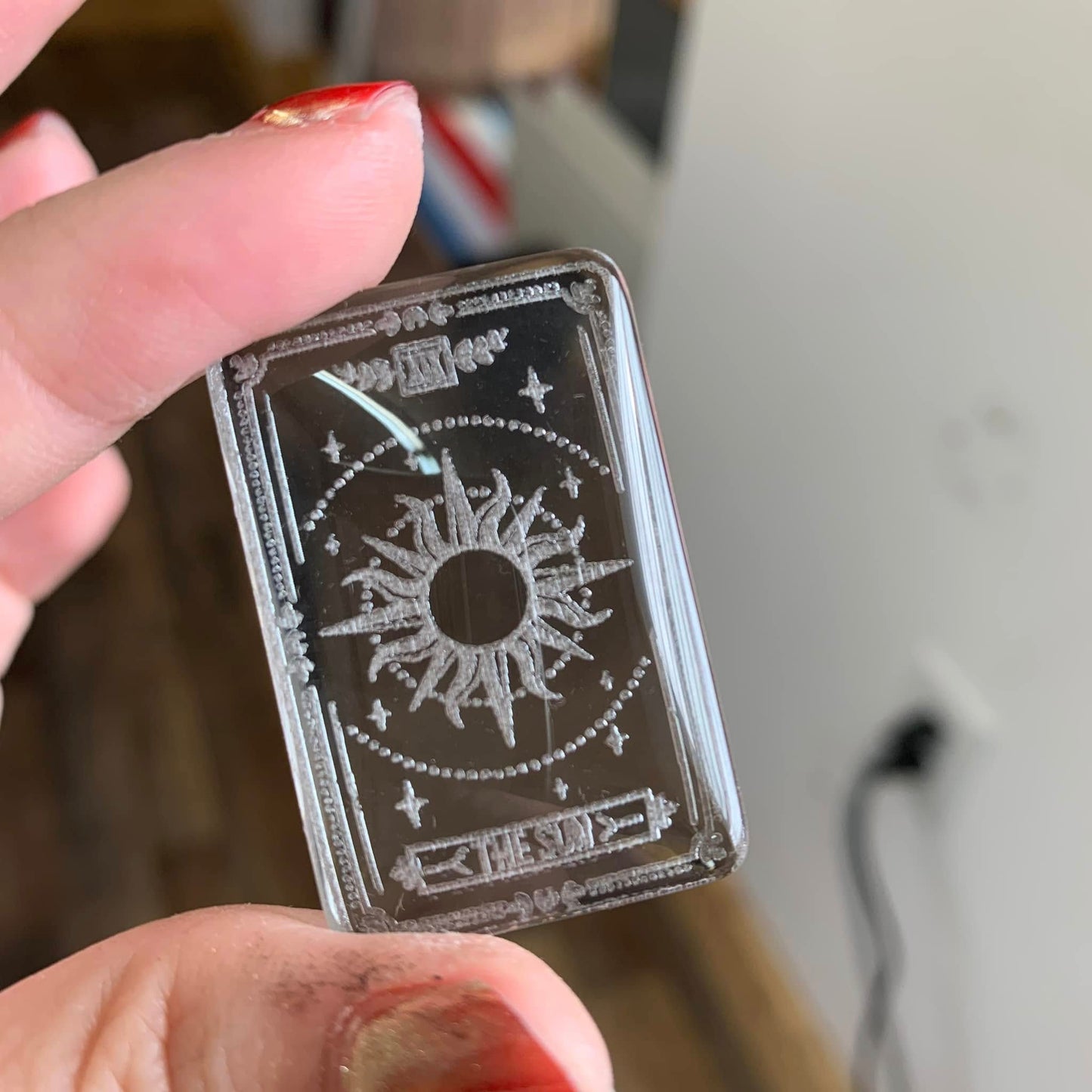 Engraved Glass Cab - Made to order - Tarot ( Version 1 )