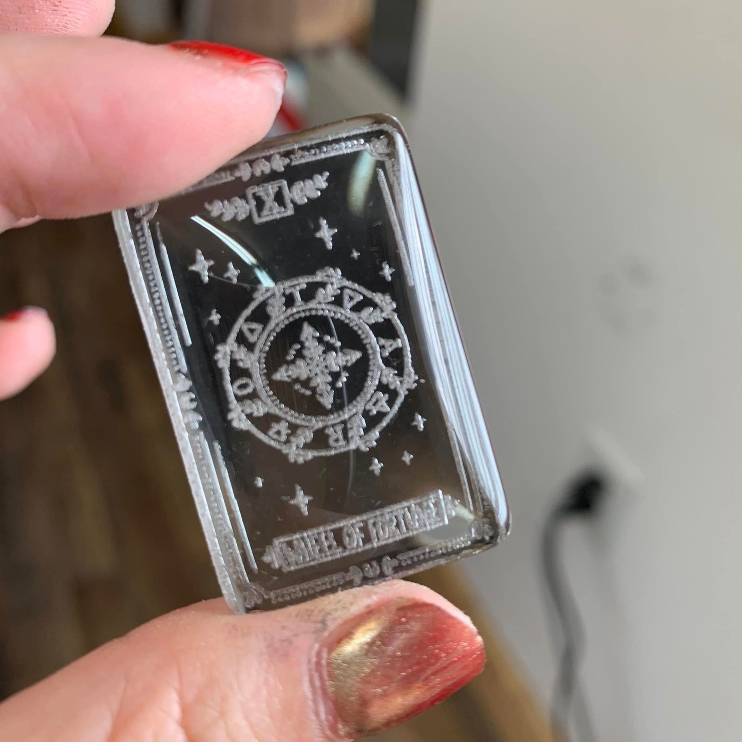 Engraved Glass Cab - Made to order - Tarot ( Version 1 )
