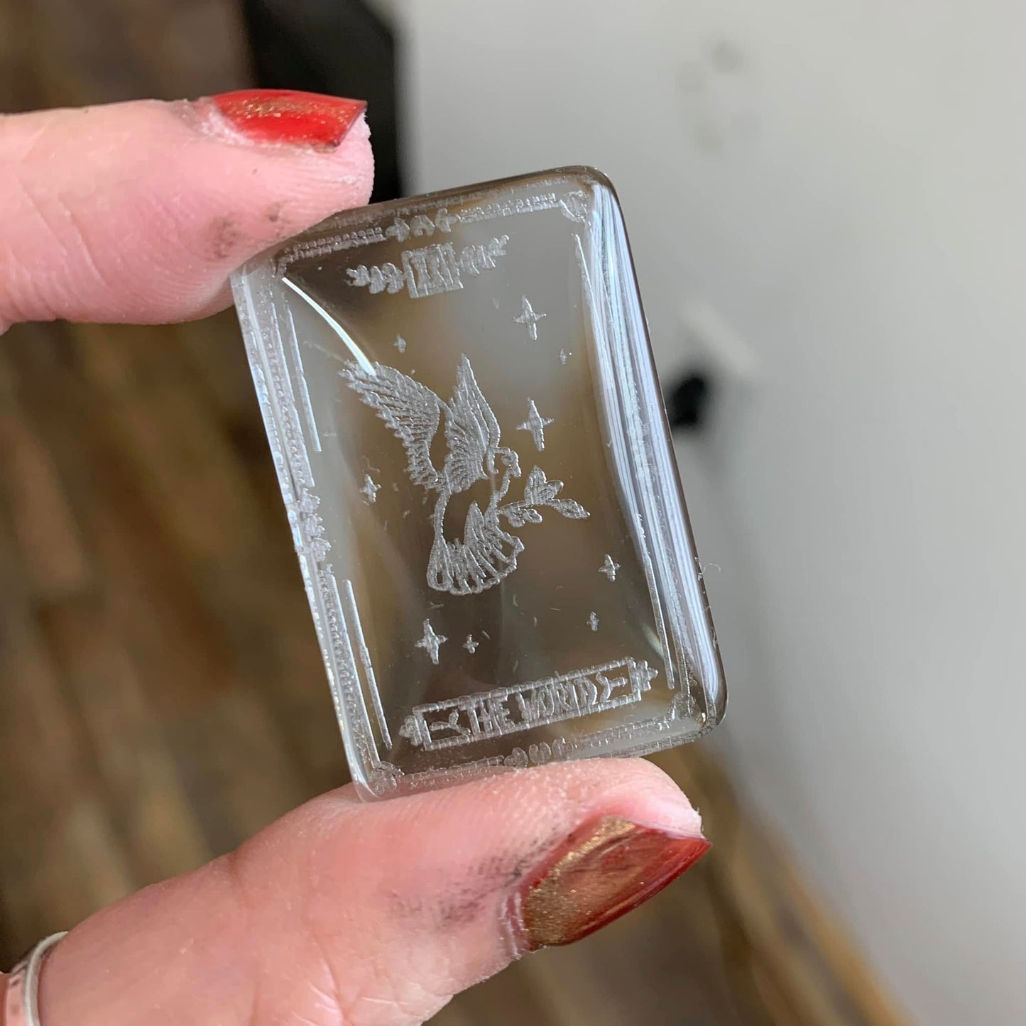 Engraved Glass Cab - Made to order - Tarot ( Version 1 )
