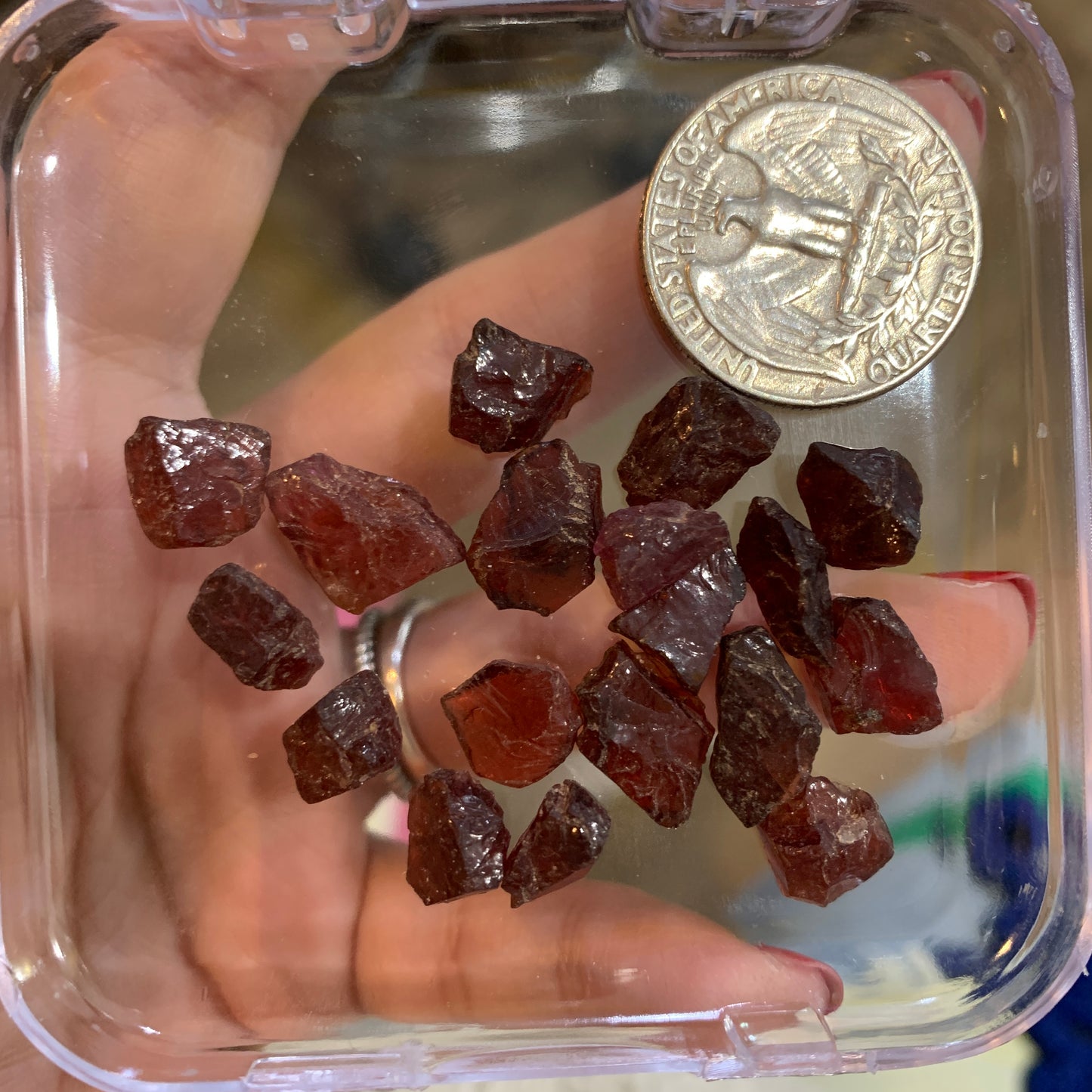 Mini Rough - Garnet - Peridot - Aquamarine - $3