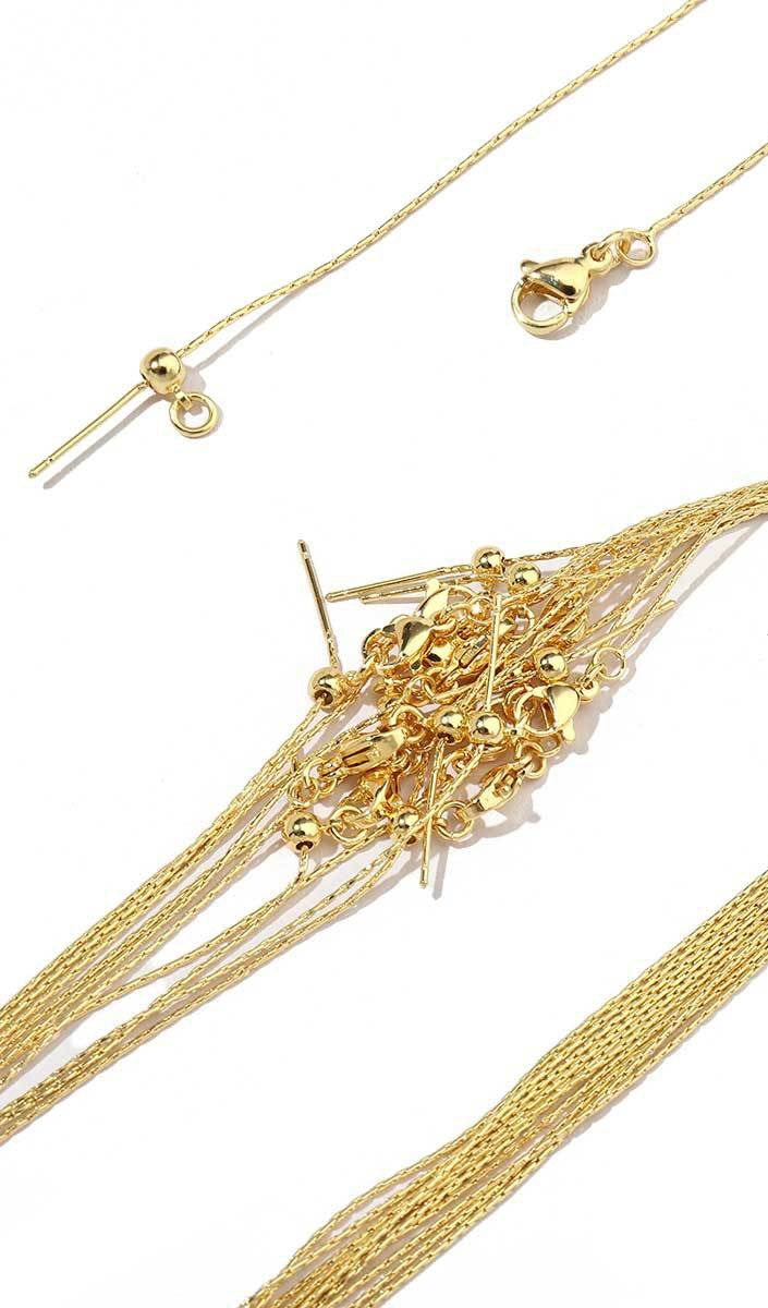 18K Gold Plated - Stainless Steel - Adjustable Chain - Anti-Tarnish