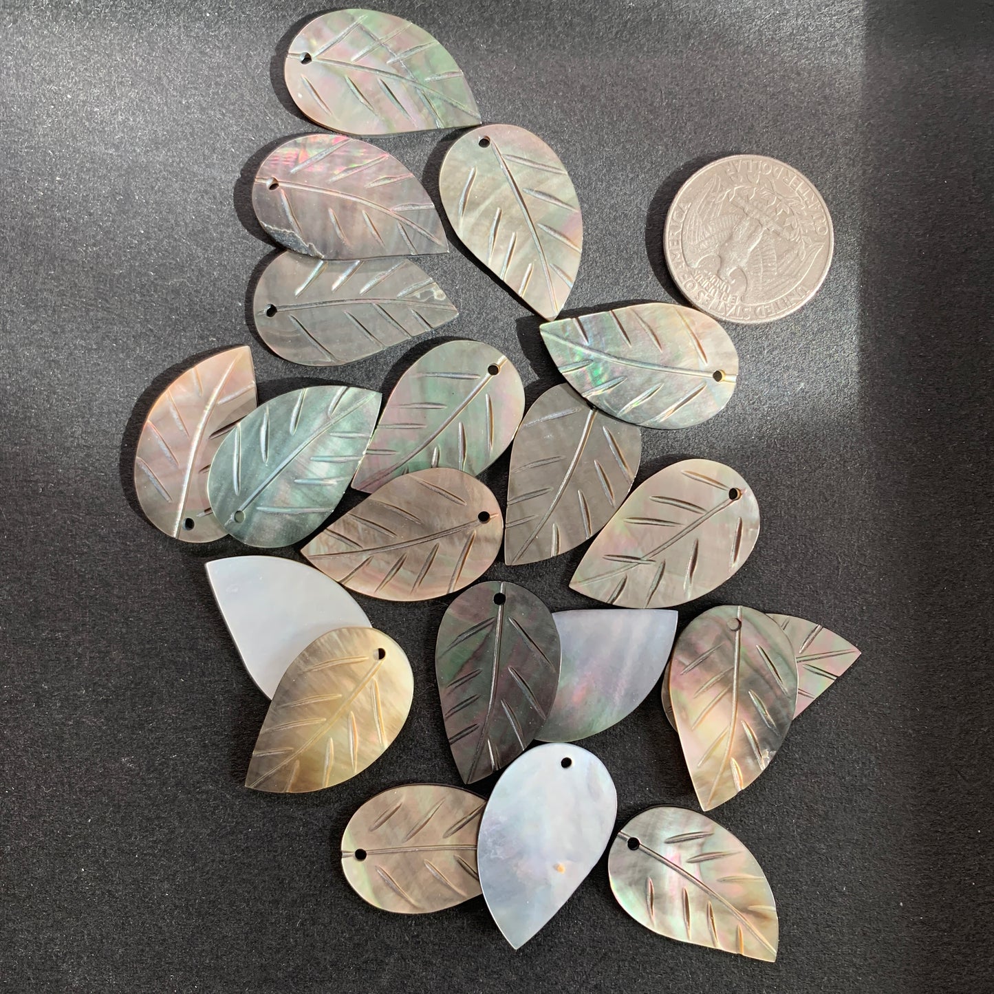 Mother of Pearl - Leaf - 12 x 28mm