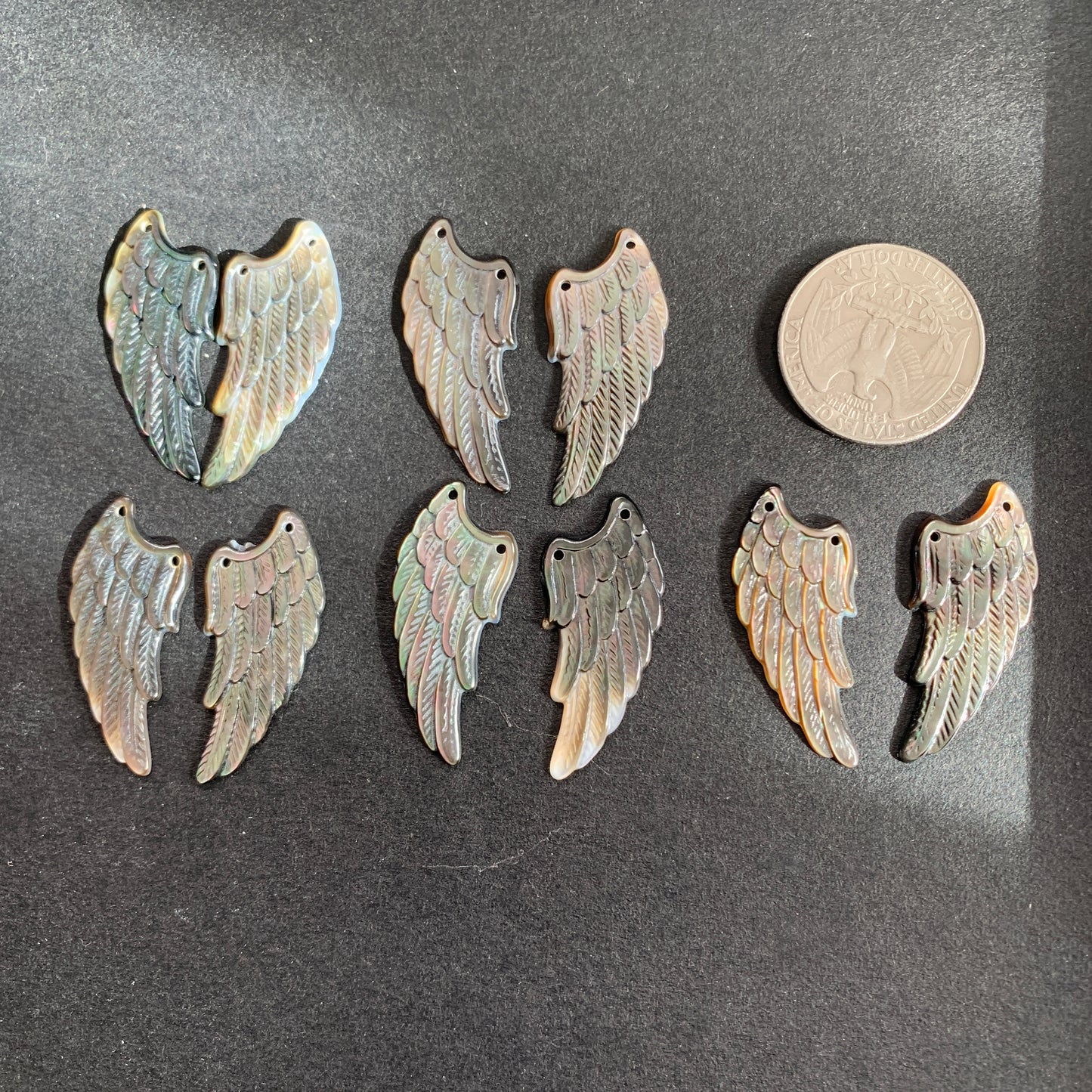 Mother of Pearl - Angel wings - 14 x 35mm