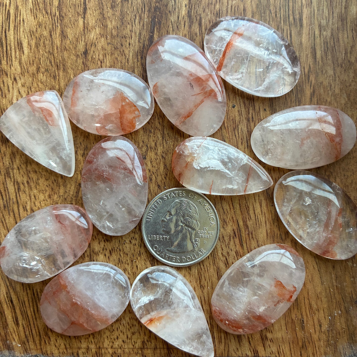 Fire Quartz - Cabochon - Oval - Teardrop