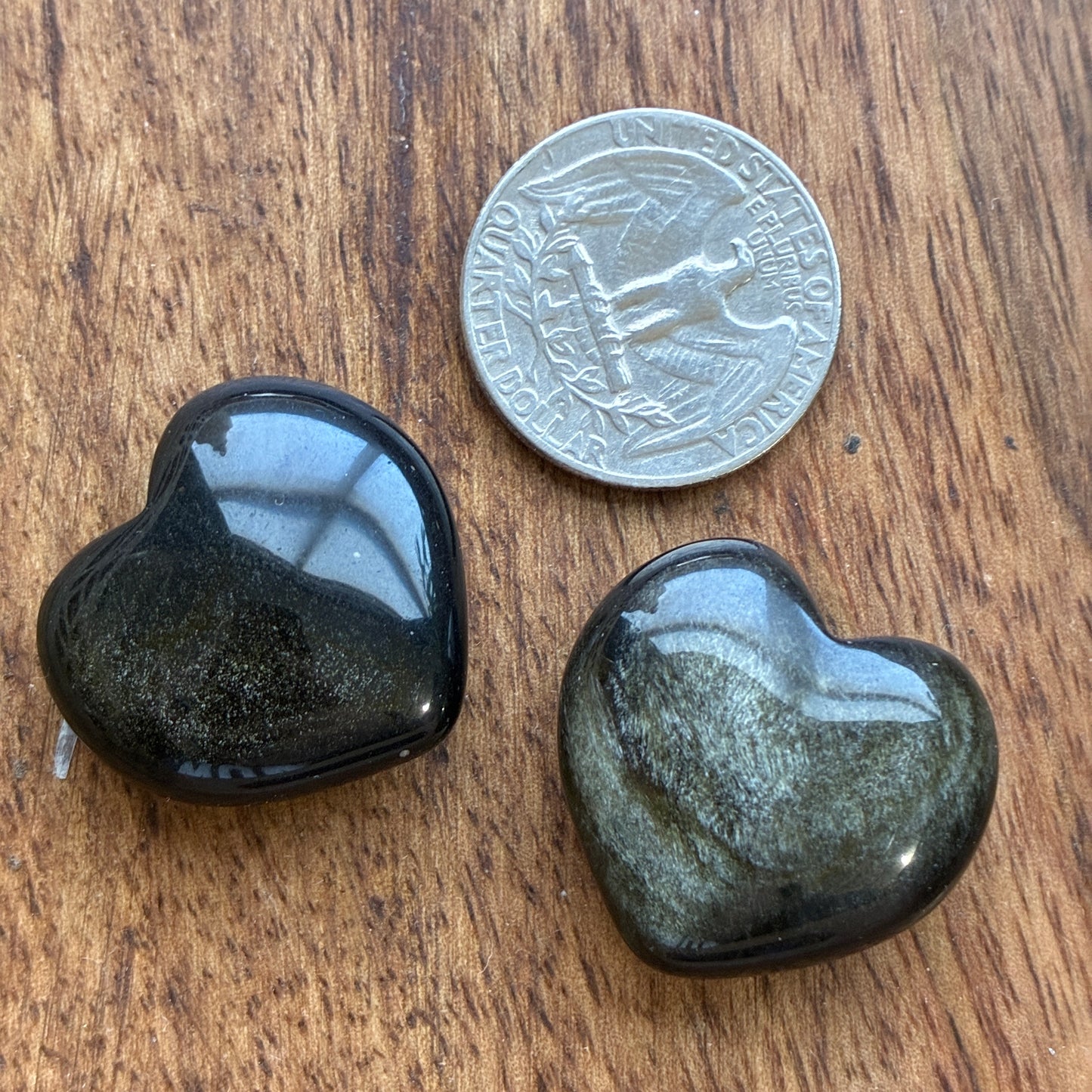 Puffy Heart - 25 - 29mm - Clear Quartz - Obsidian - Crazy Lace