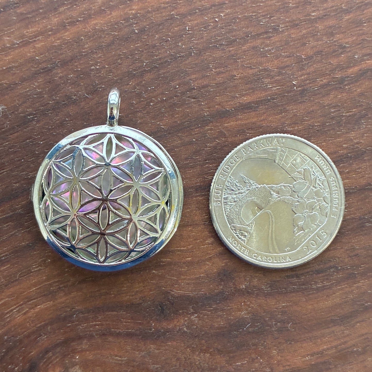 Abalone Copper Pendant - Locket - Tree of life - Owl - Namaste