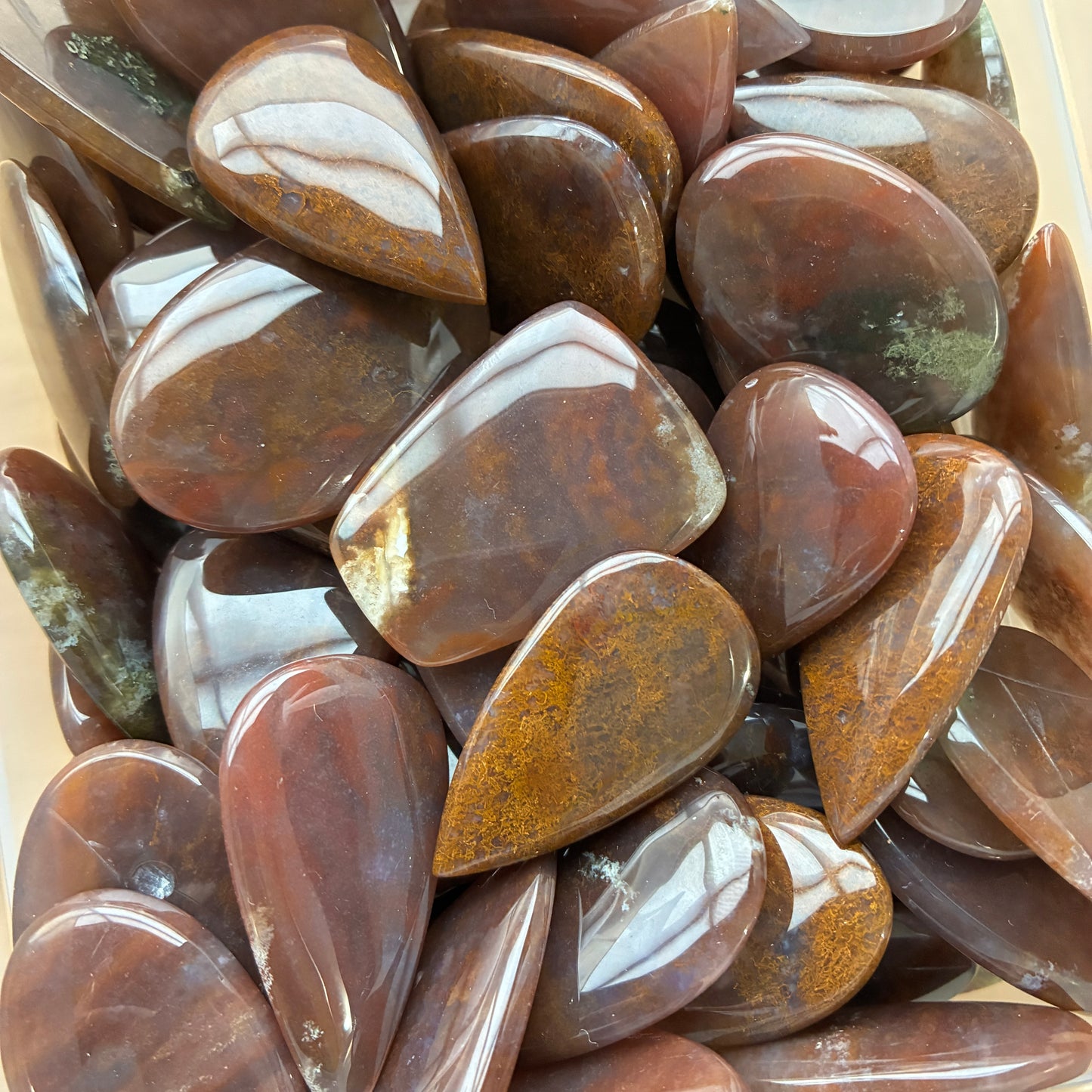 Red Moss Agate Cabochon - Teardrop Oval Round Marquise