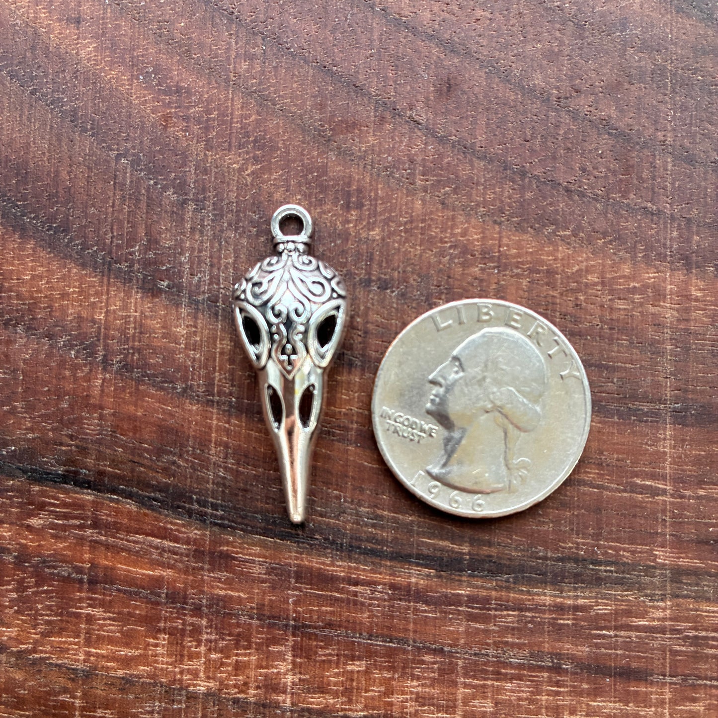 Metal Findings - Bird Skull Charm - Raven Skull Charm - Gothic Jewelry Finding