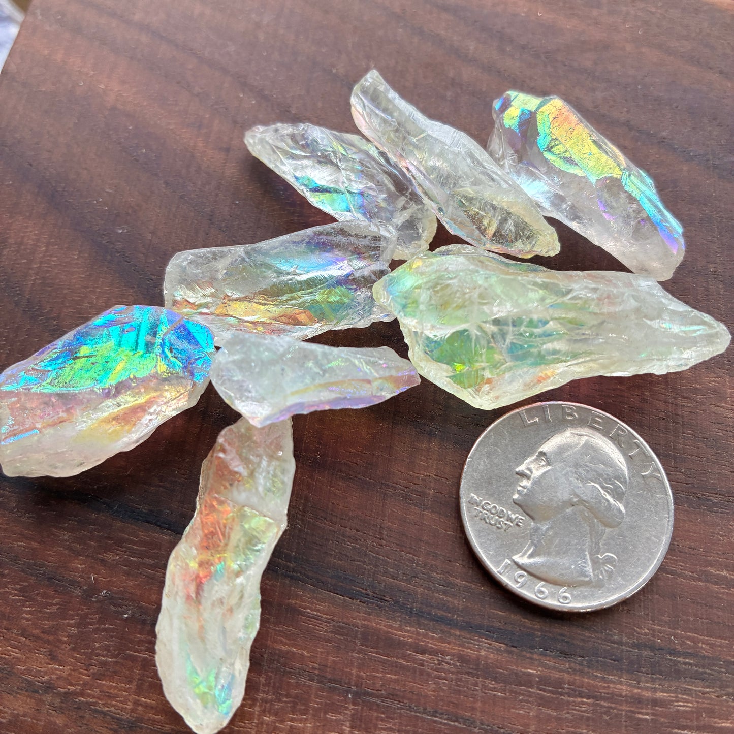 Aura Clear Quartz Rough - Small Pendant Size