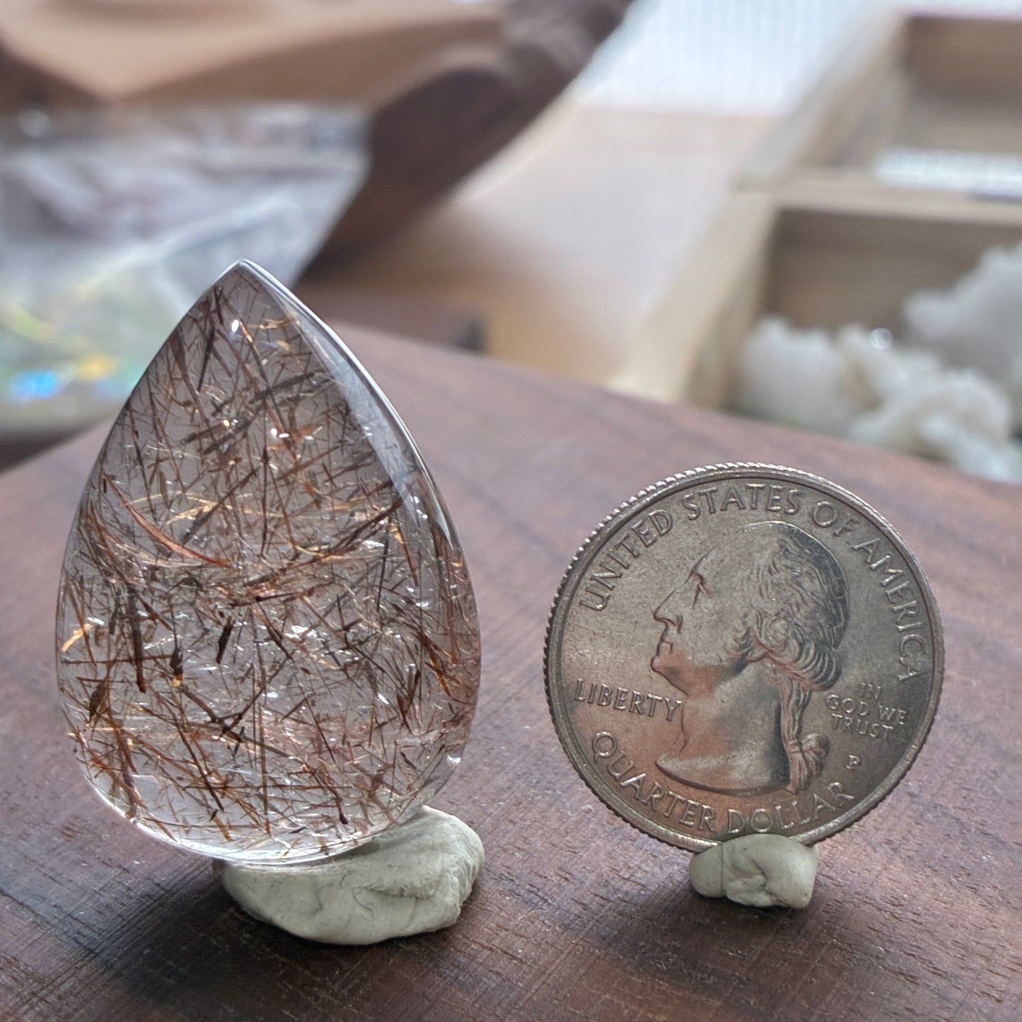 Rutilated Quartz - Cabochon - Teardrop - Rectangle