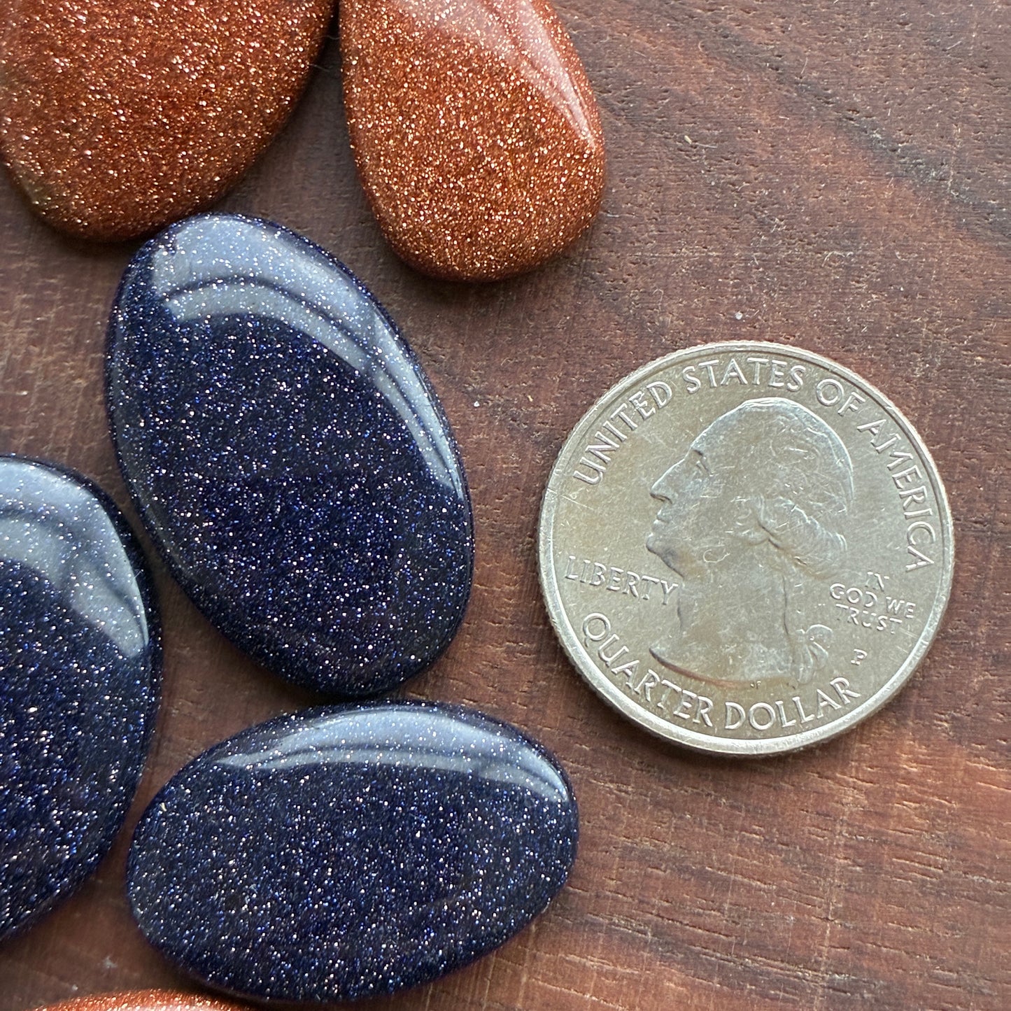 Sandstone Cabochon - Gold - Blue - Green