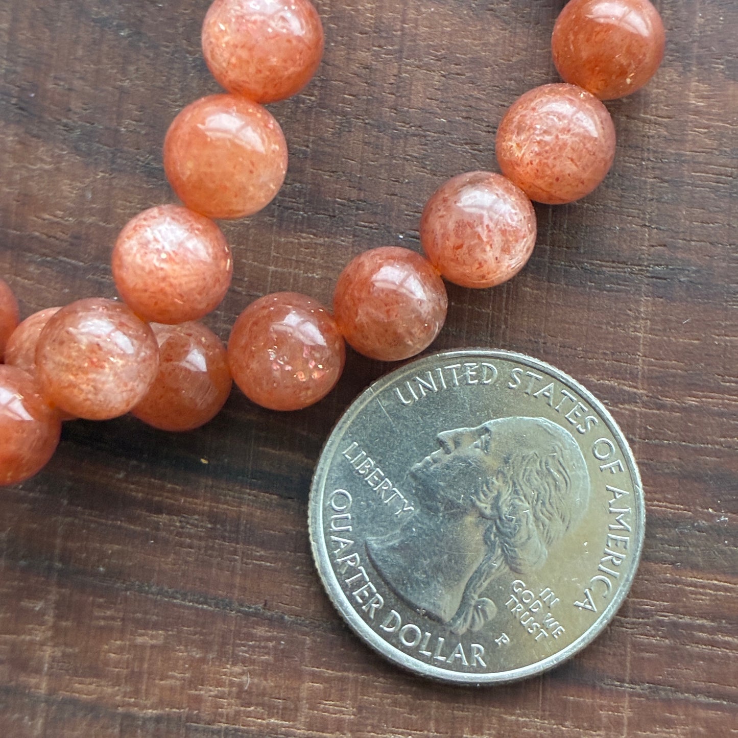 Sunstone 8mm Bead Bracelet
