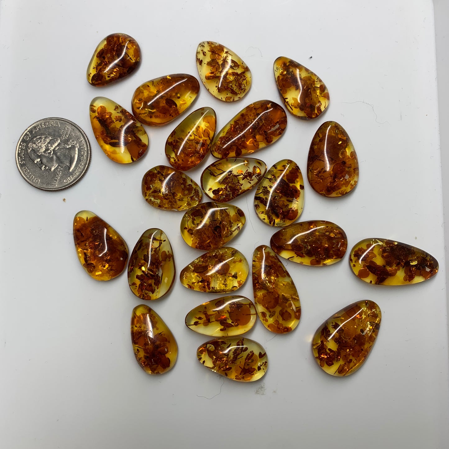 Flower Amber Cabochon
