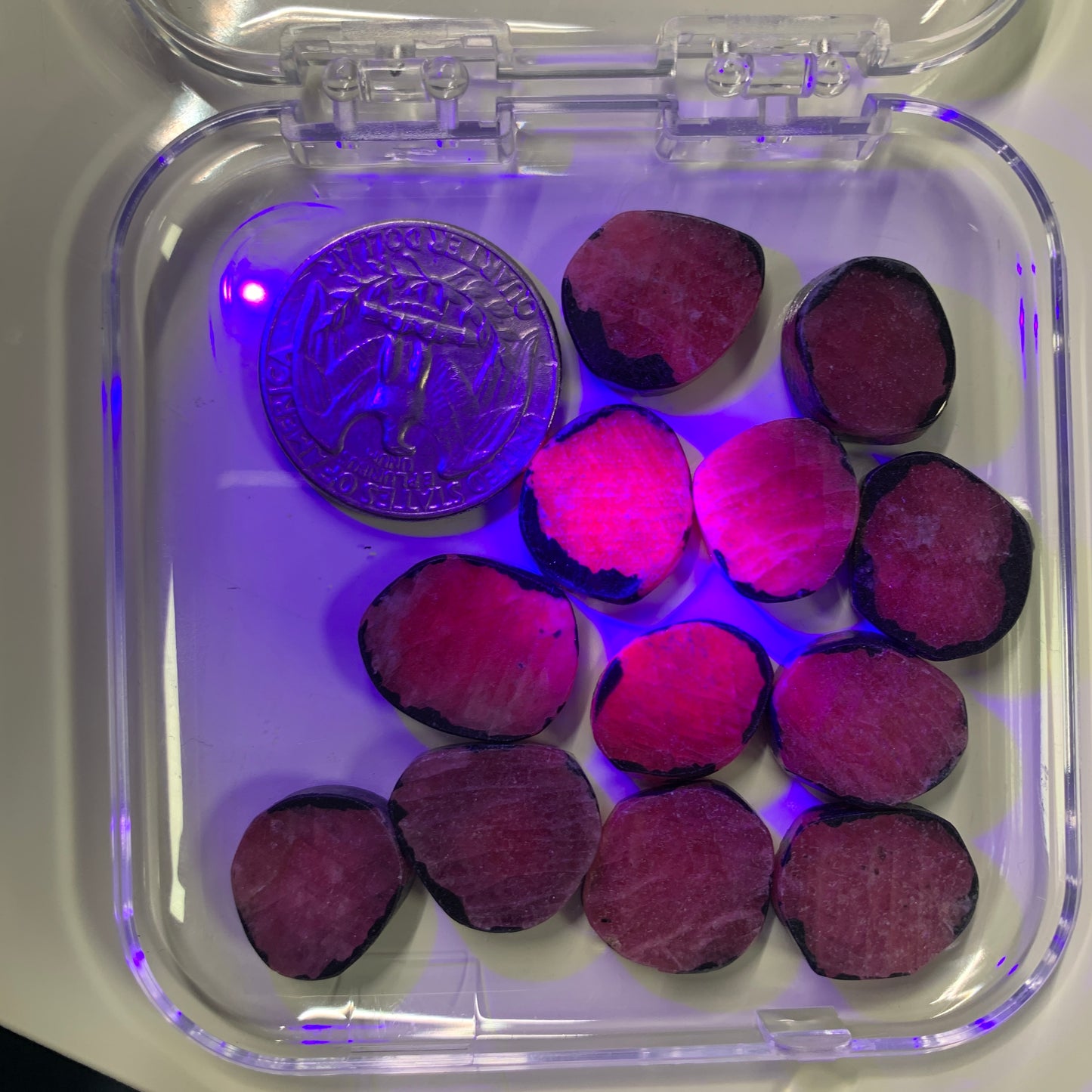 UV Reactive Ruby Polished Slice