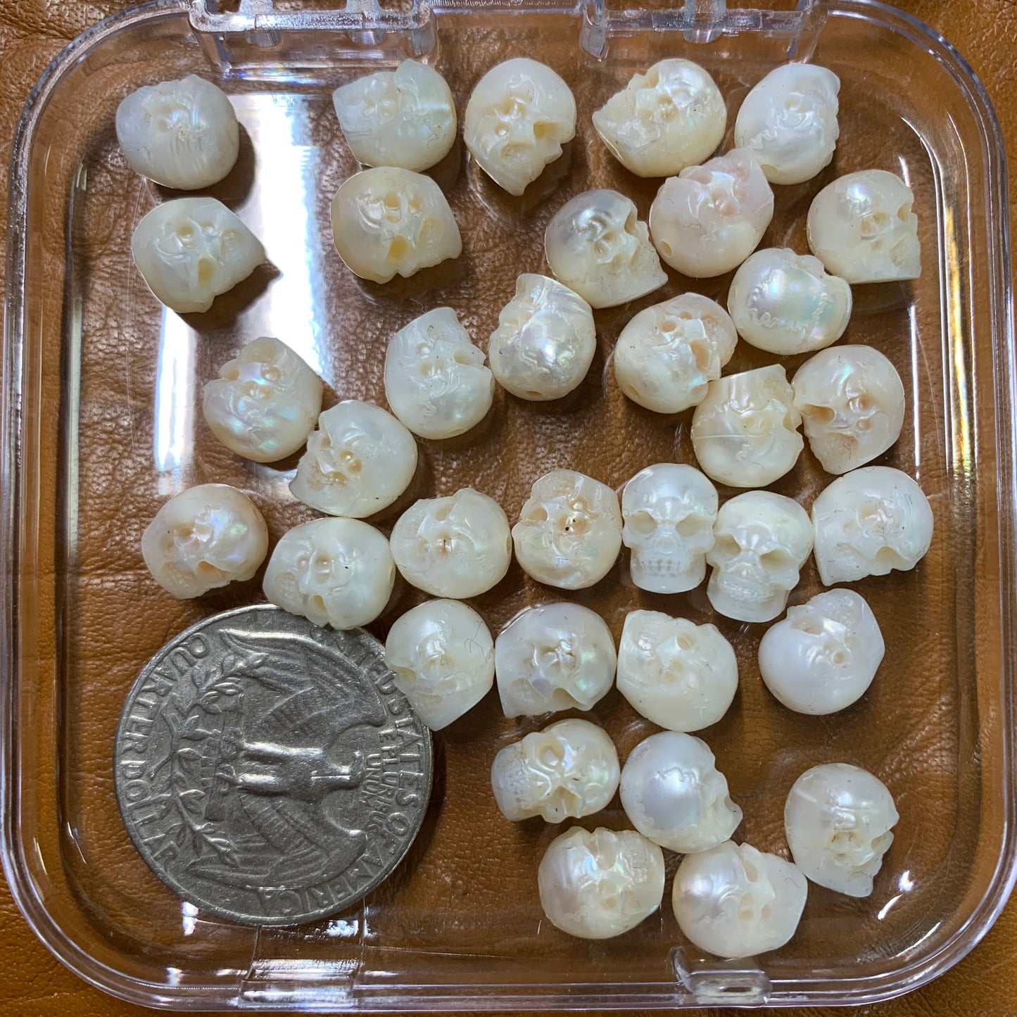 Pearl Skull Bead - Pearl - Carved Pearl - Bead