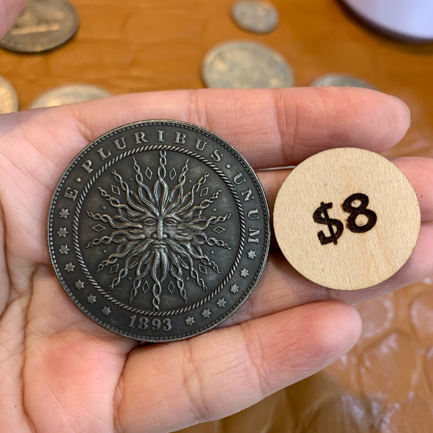 IN STOCK - Brass Coin $8
