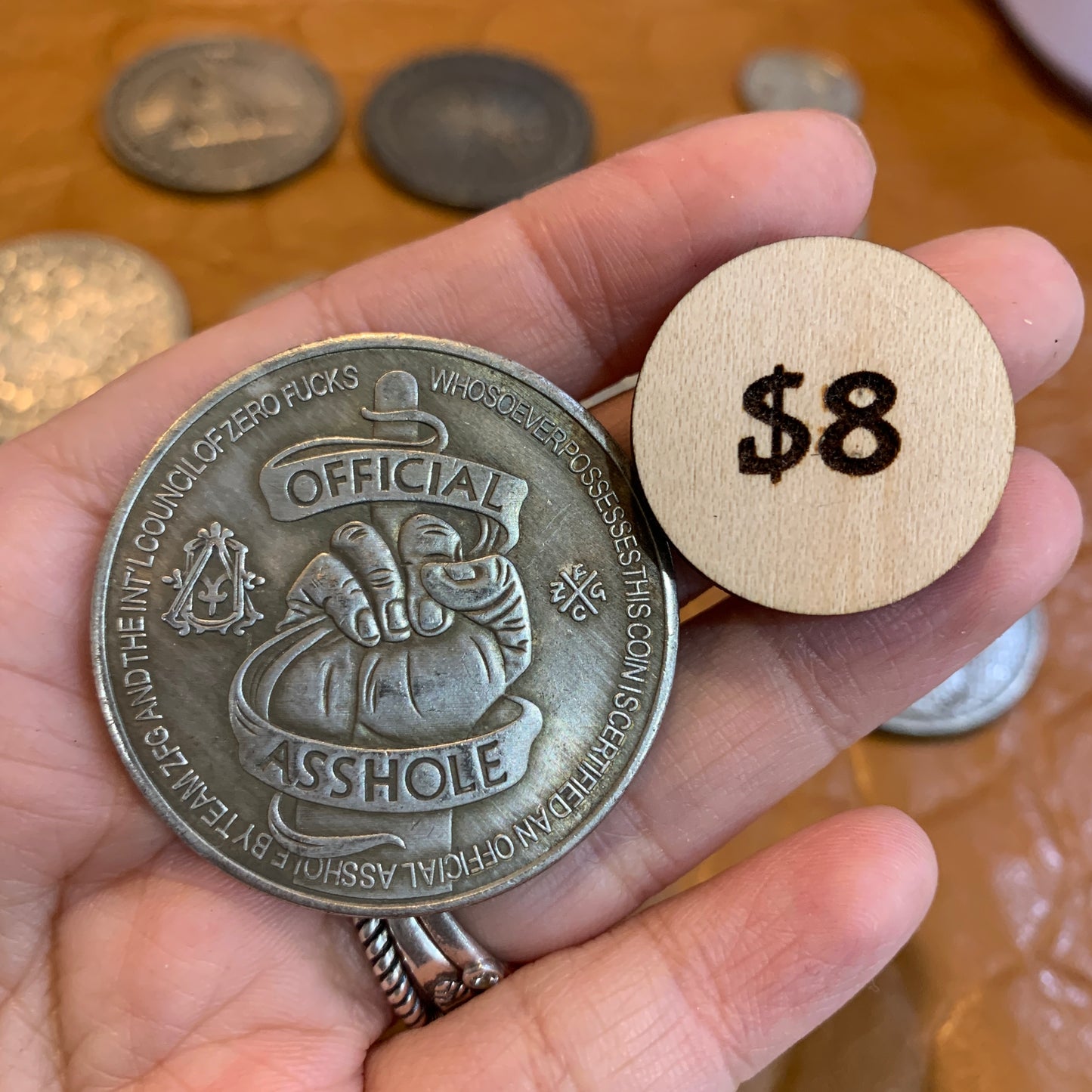 IN STOCK - Brass Coin $8