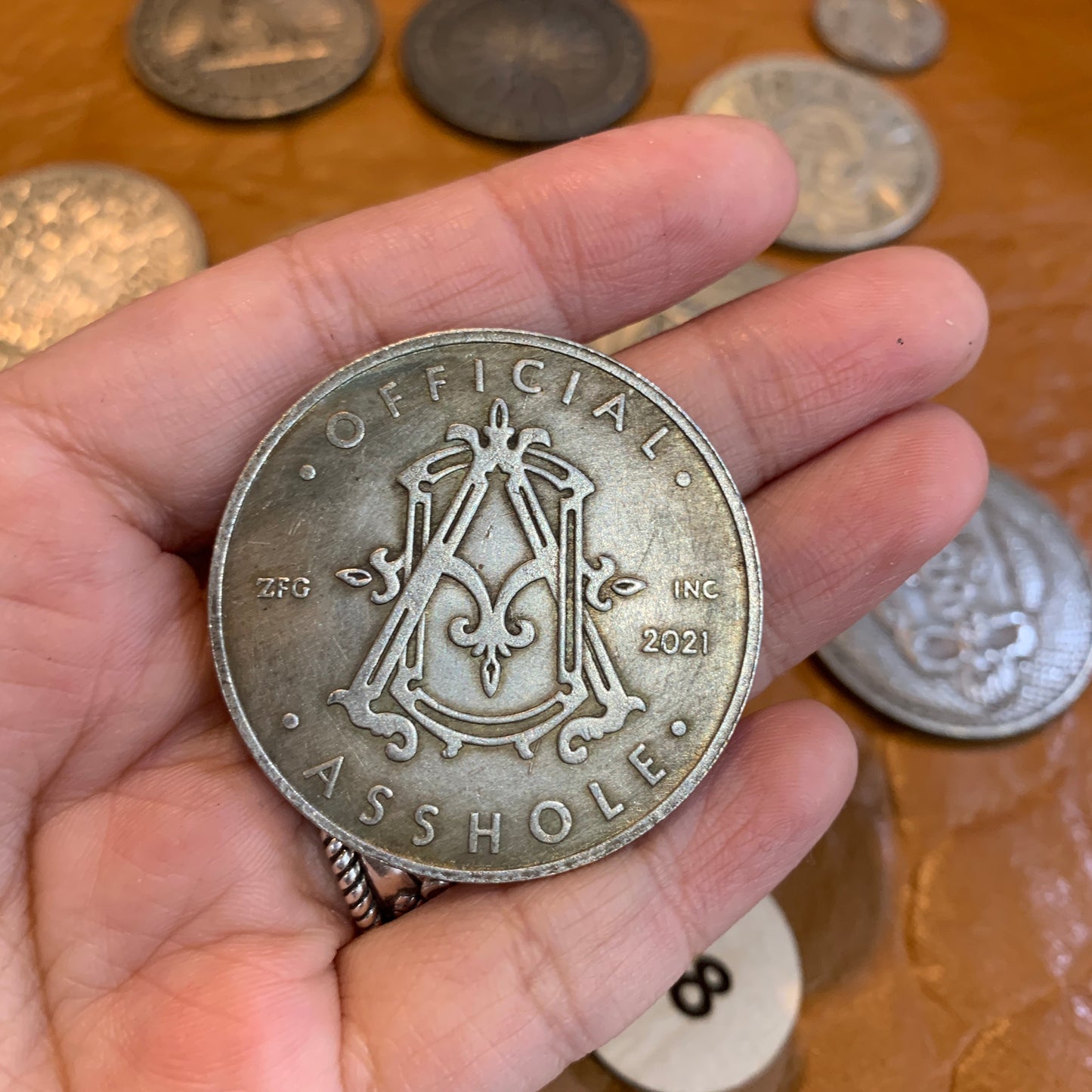 IN STOCK - Brass Coin $8