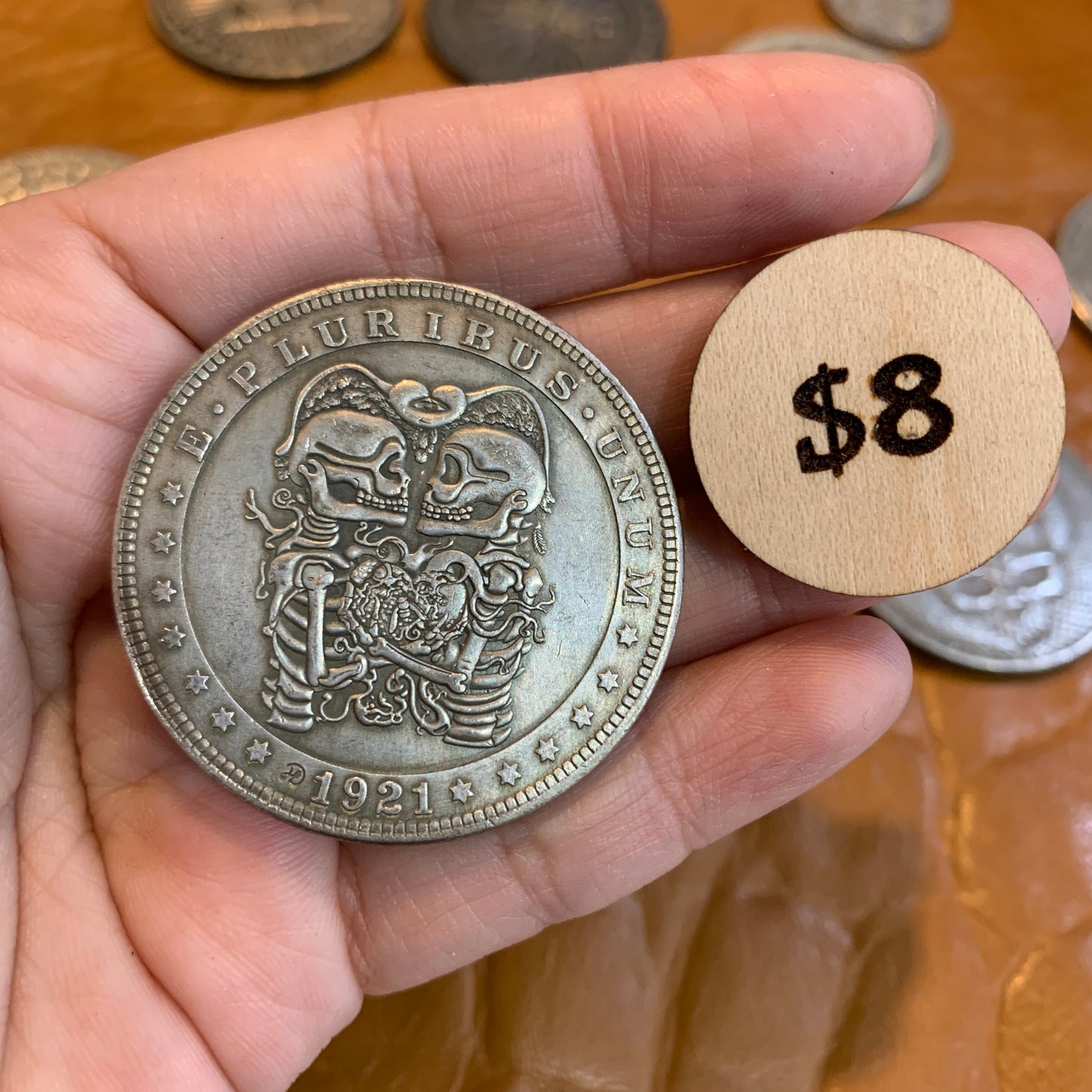 IN STOCK - Brass Coin $8