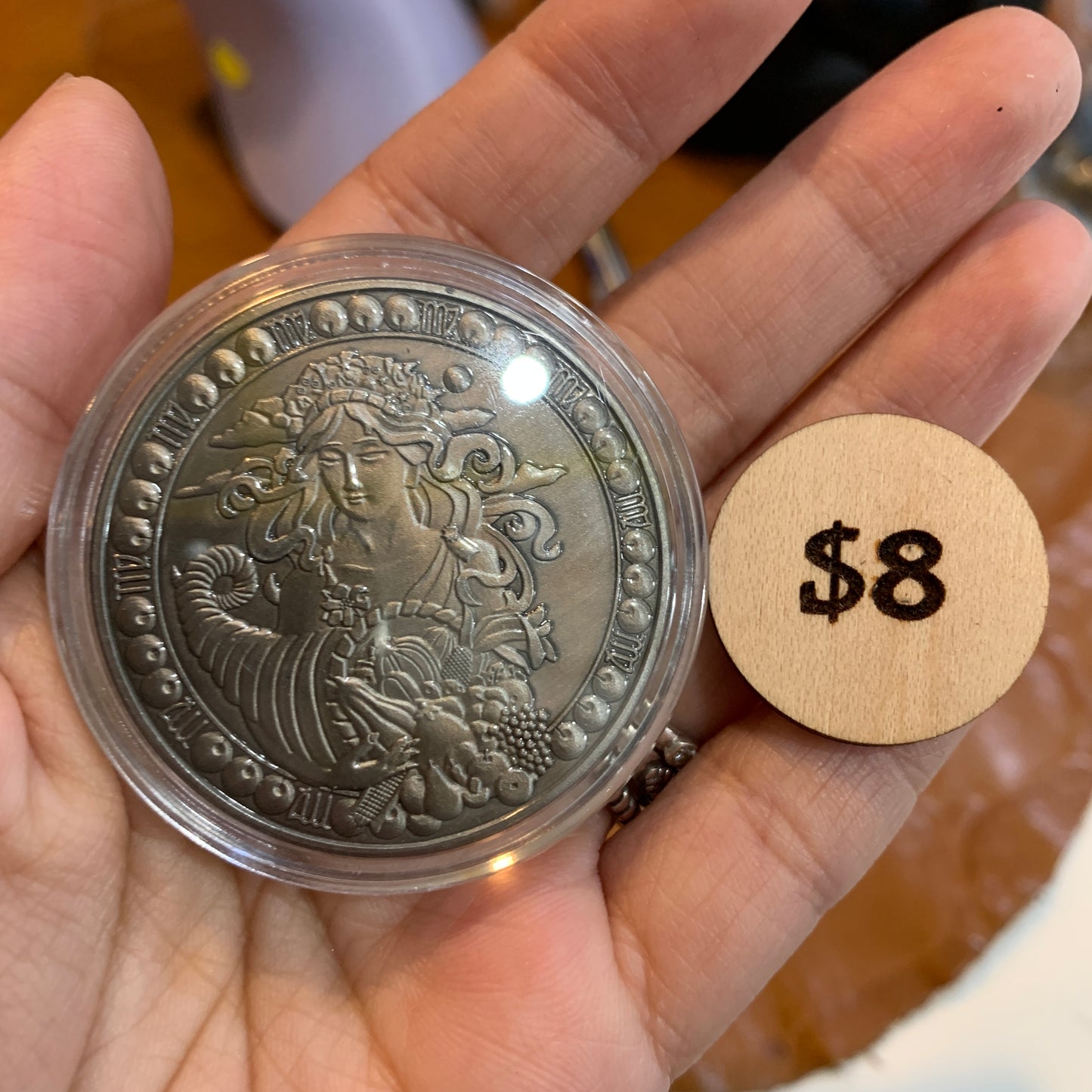 IN STOCK - Brass Coin $8