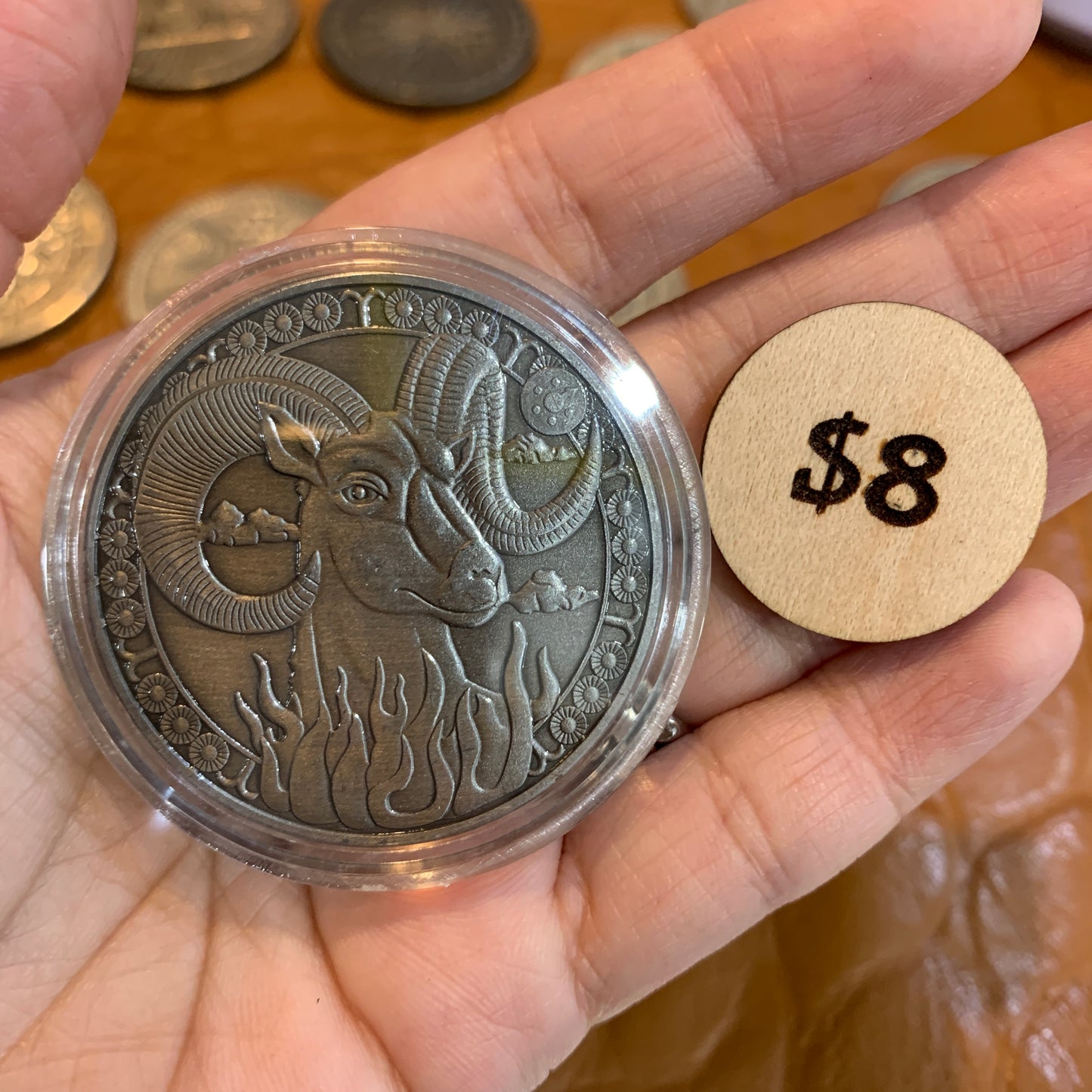 IN STOCK - Brass Coin $8