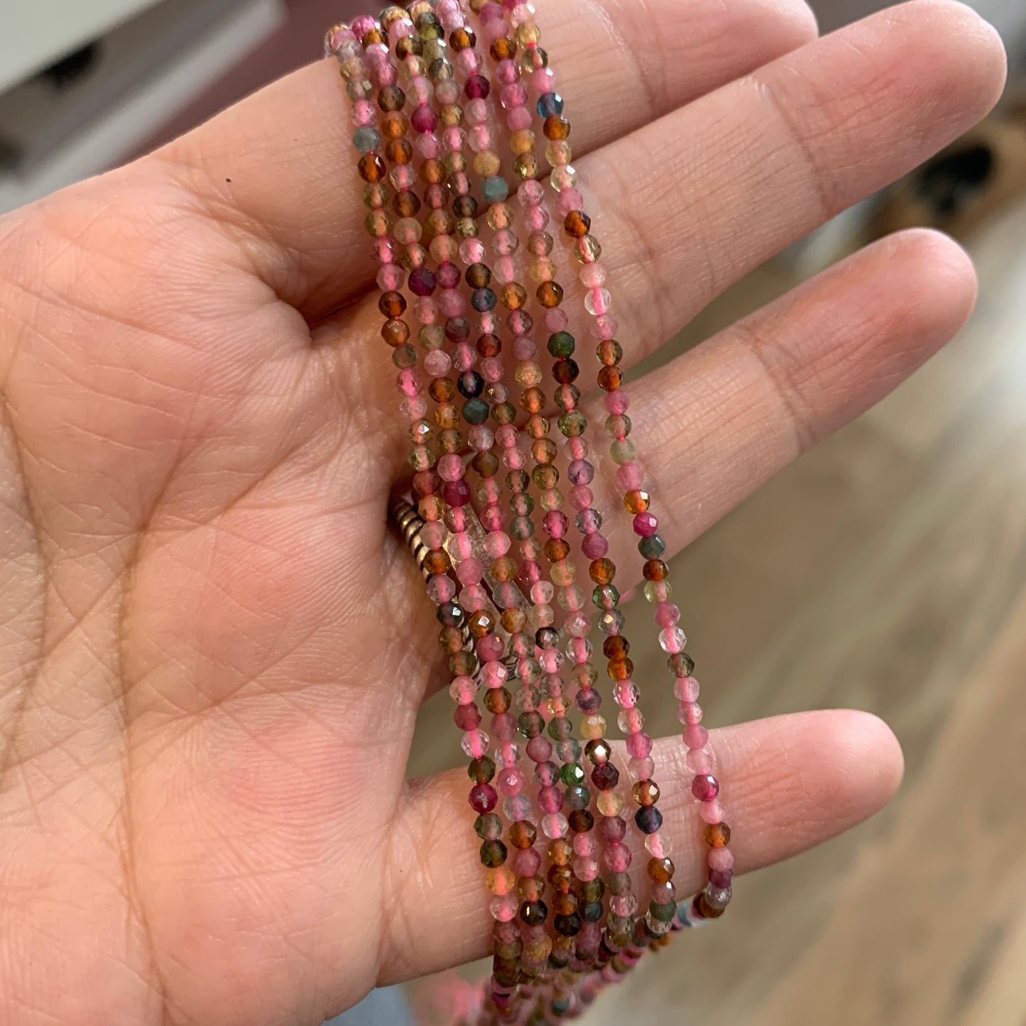 IN STOCK - Faceted Strand - Amazonite - Lab / Grey Moonstone - Rainbow Tourmaline - Moonstone - Indian Moss - 4mm - 2mm - 3mm