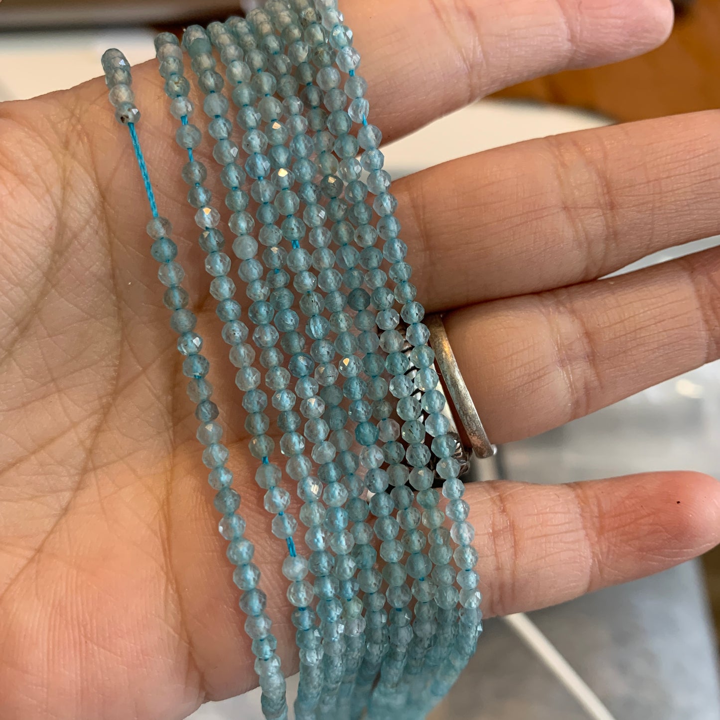 IN STOCK - Faceted Strand - Amazonite - Lab / Grey Moonstone - Rainbow Tourmaline - Moonstone - Indian Moss - 4mm - 2mm - 3mm