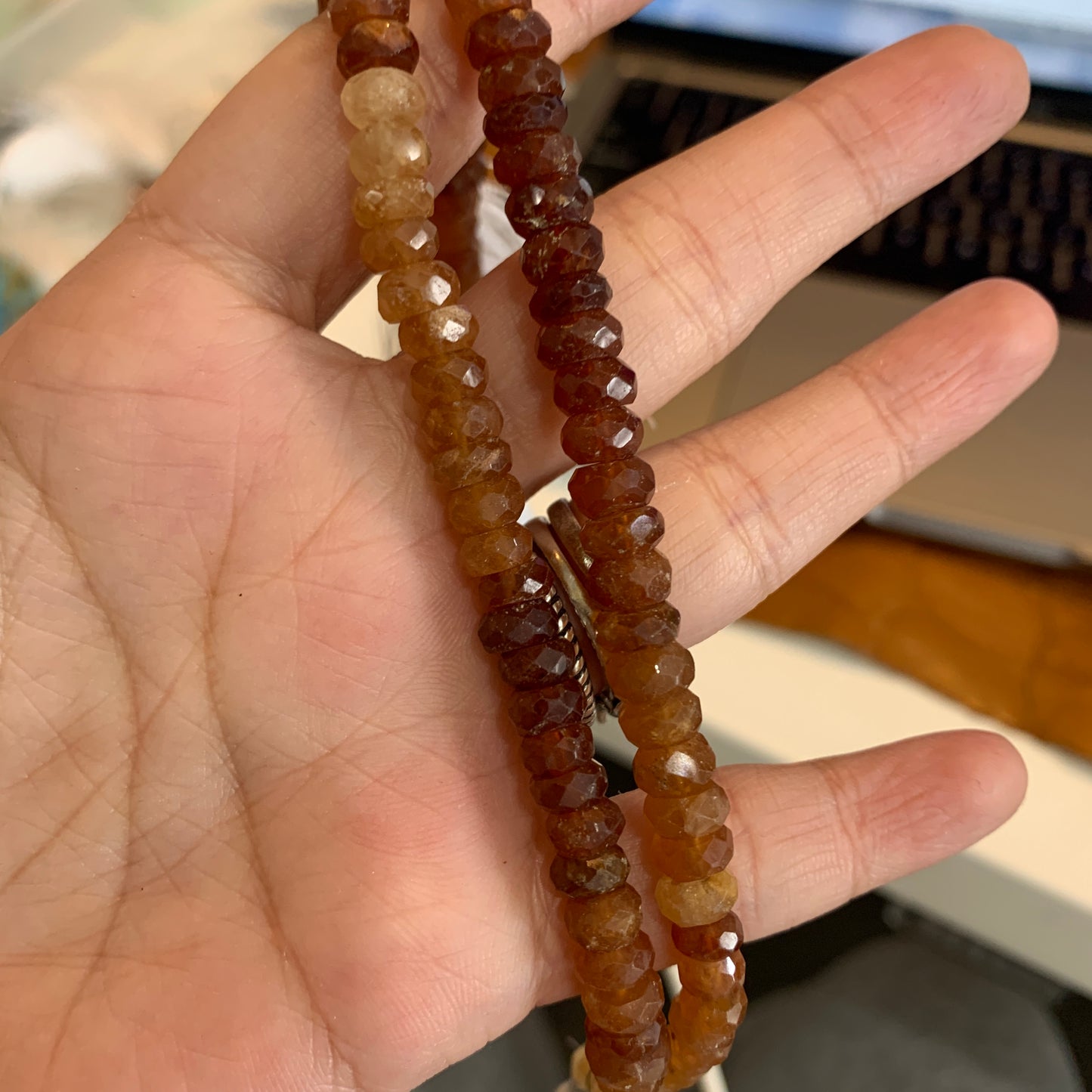 LAST STOCK - 8" - Briolette - Faceted Rondelle - Strand
