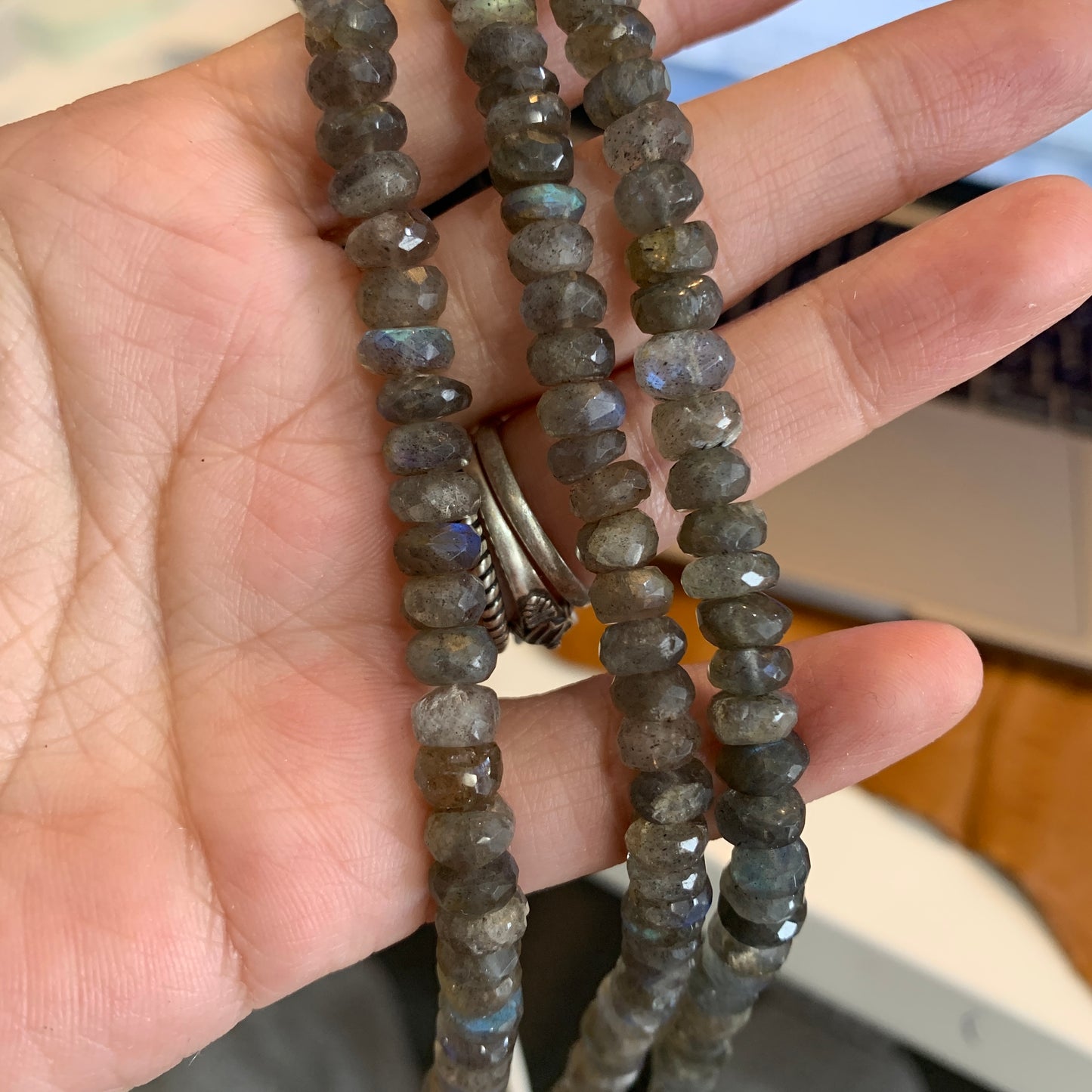 LAST STOCK - 8" - Briolette - Faceted Rondelle - Strand