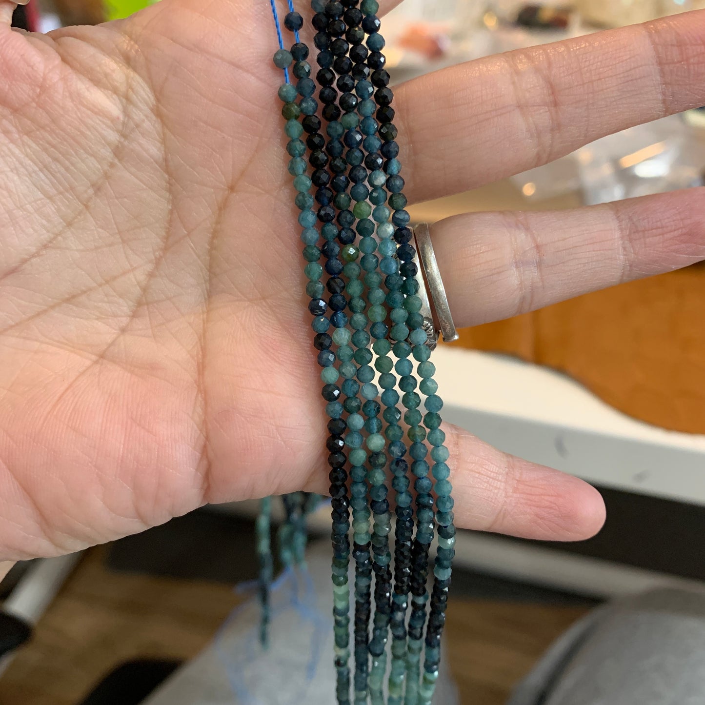 IN STOCK - Faceted Strand - Amazonite - Lab / Grey Moonstone - Rainbow Tourmaline - Moonstone - Indian Moss - 4mm - 2mm - 3mm