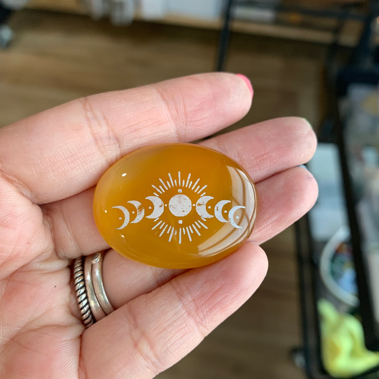 Engraved Onyx Cabochon