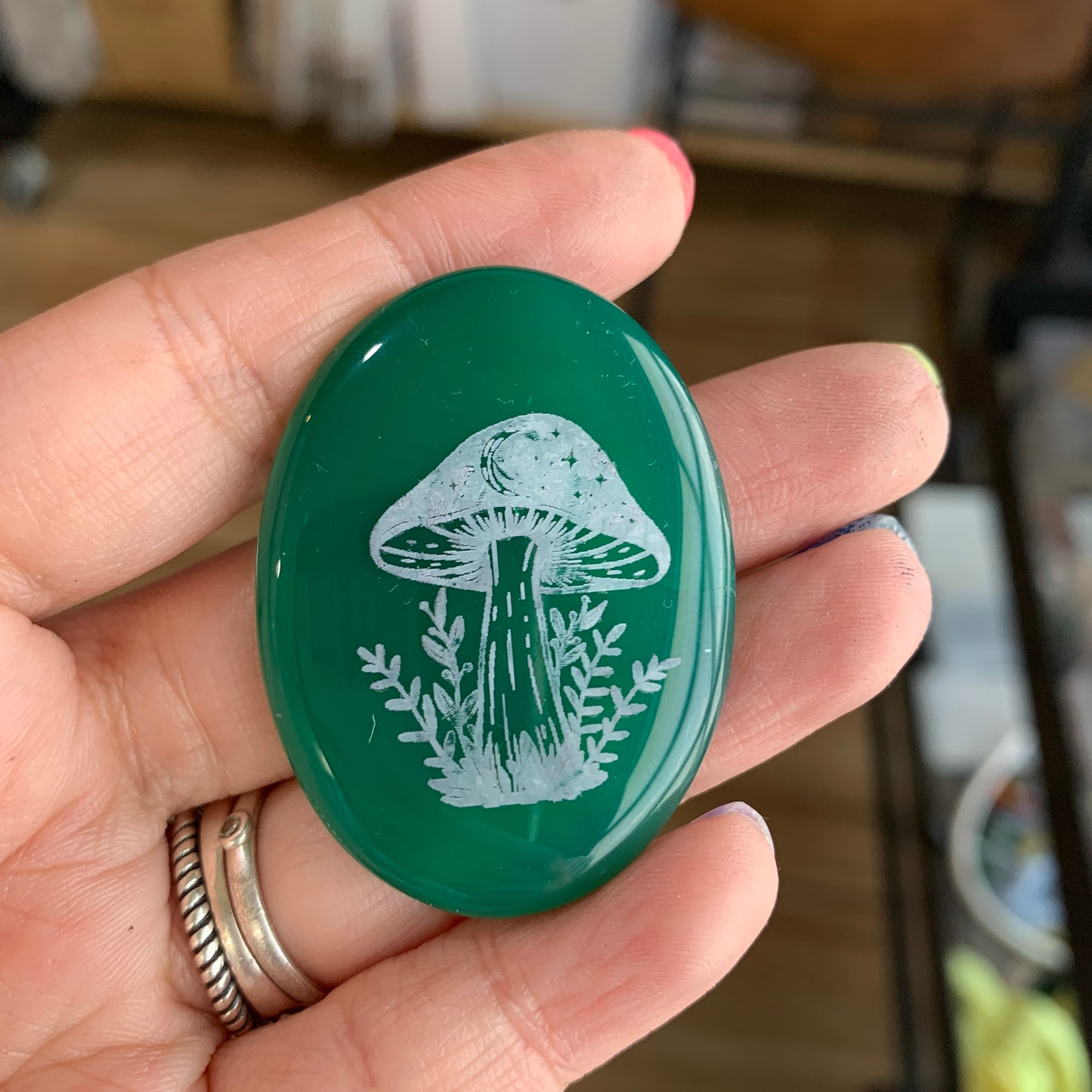 Engraved Onyx Cabochon