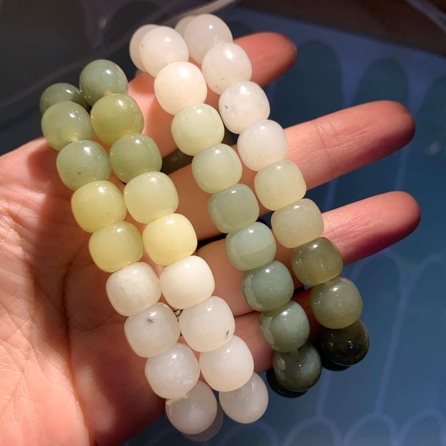 Jade Bracelet - Round - Bamboo - Cubed