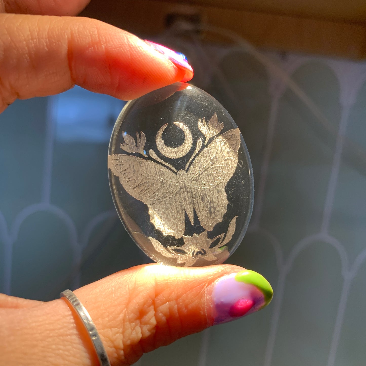 Engraved Glass Cab - Made to order - Clear