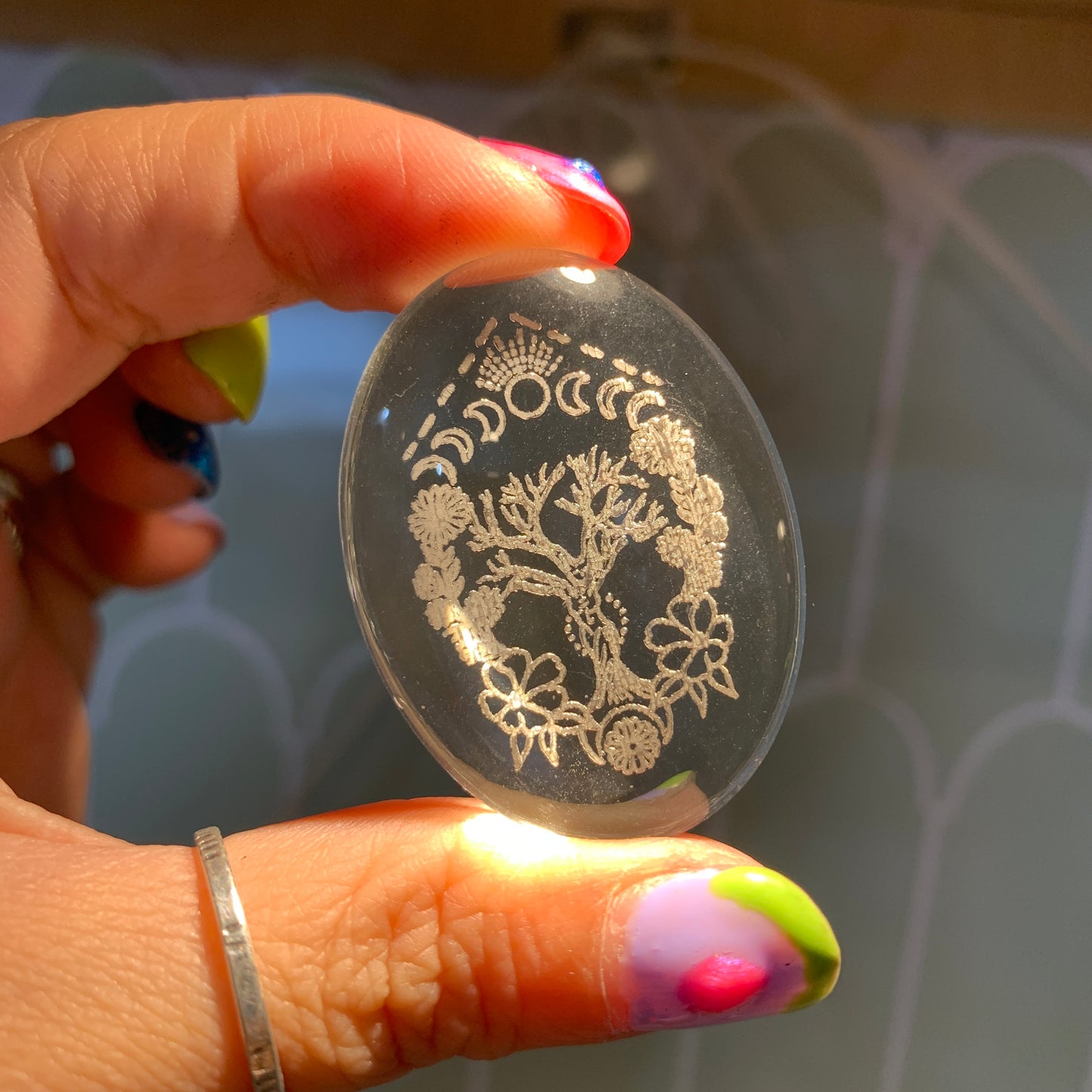 Engraved Glass Cab - Made to order - Clear