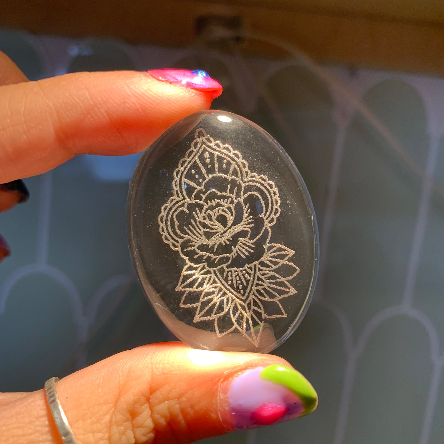 Engraved Glass Cab - Made to order - Clear