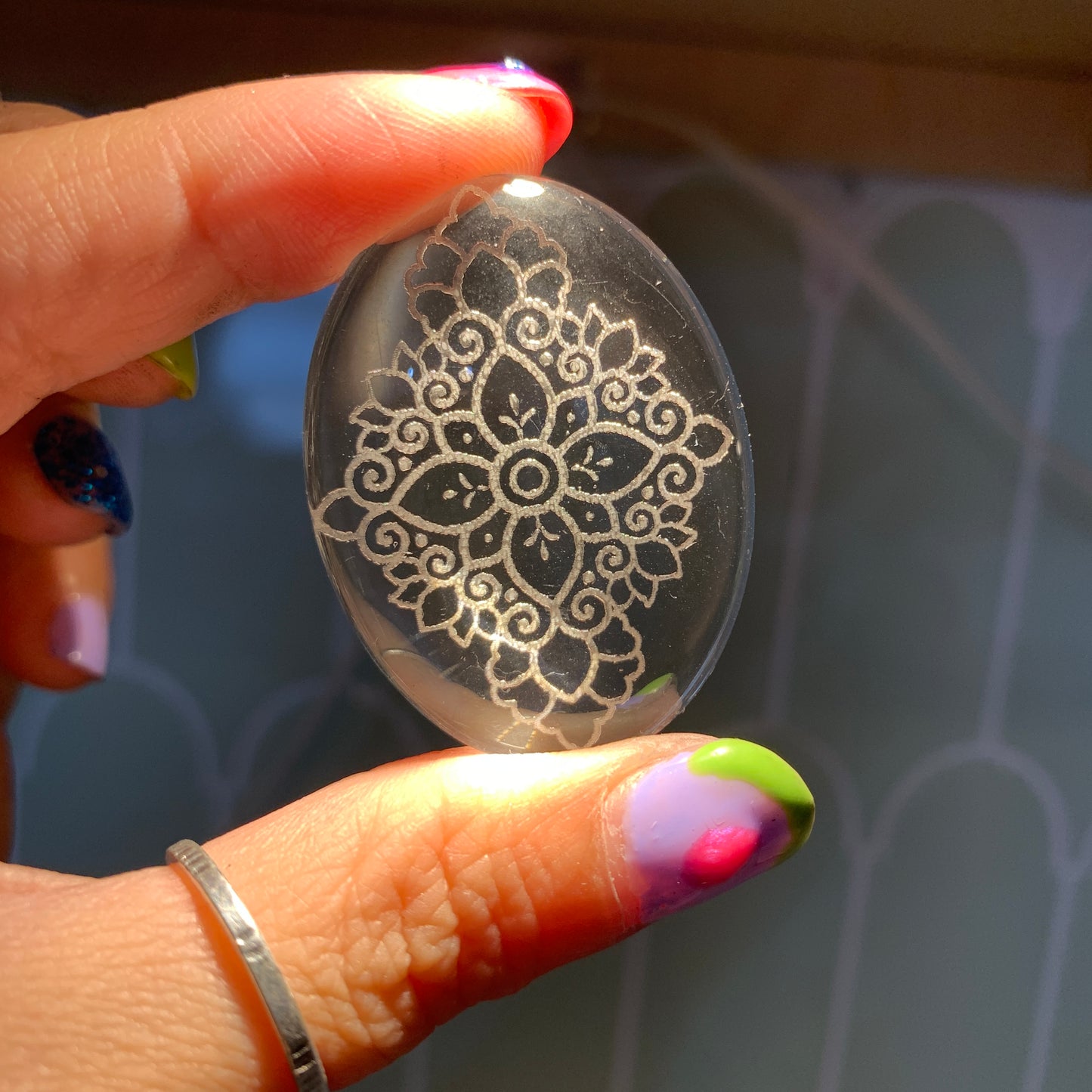 Engraved Glass Cab - Made to order - Clear